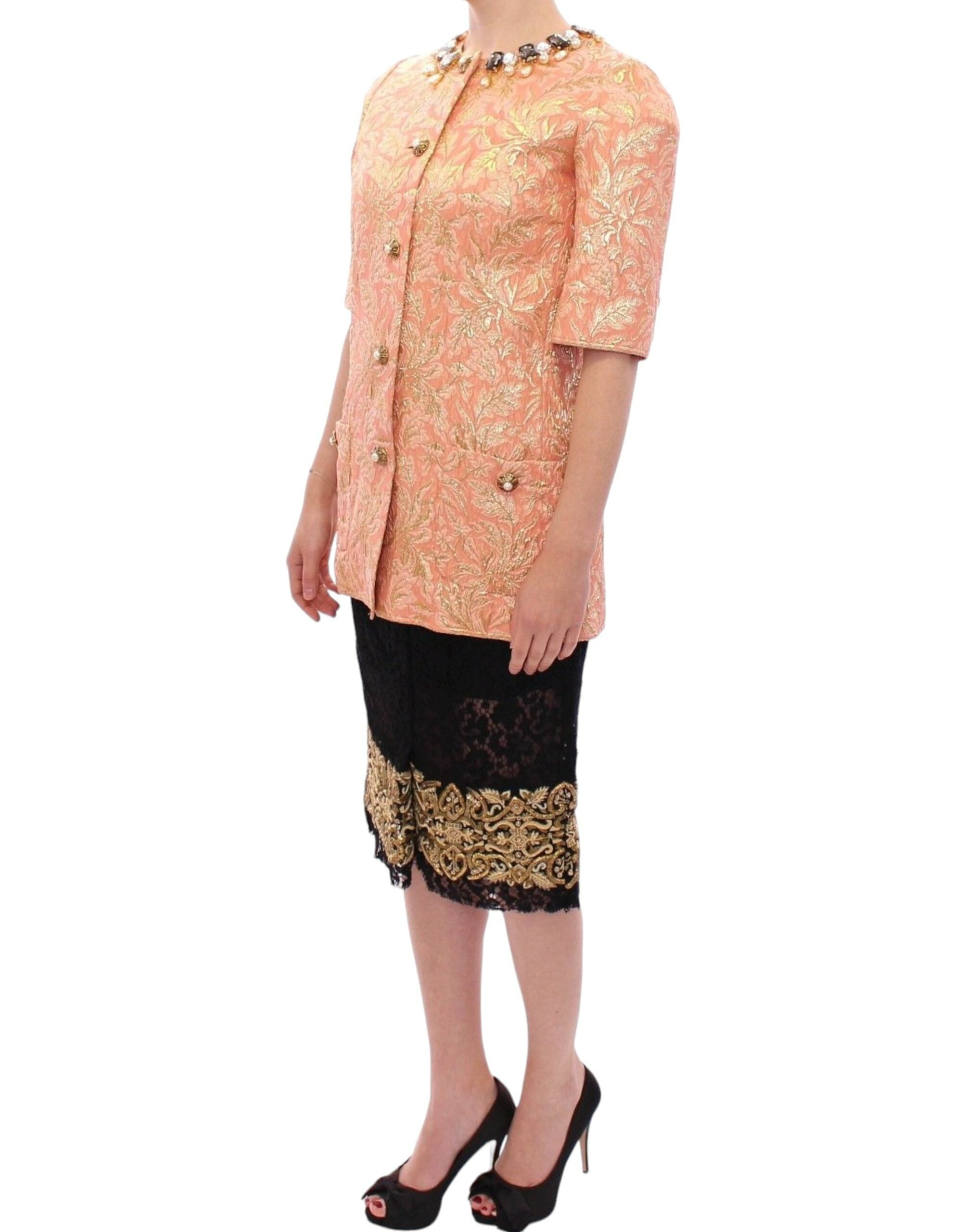 Dolce &amp; Gabbana – Exklusive Manteljacke aus Kristallbrokat