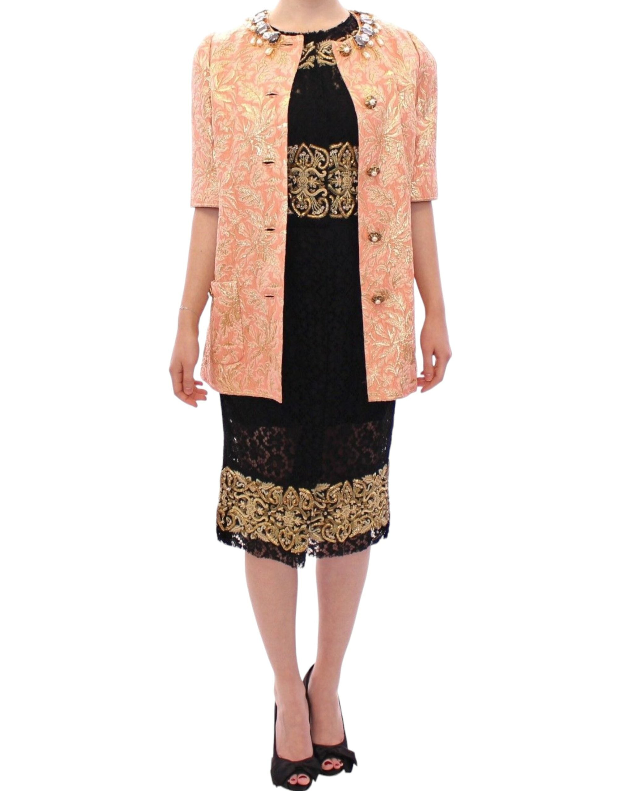 Dolce &amp; Gabbana – Exklusive Manteljacke aus Kristallbrokat