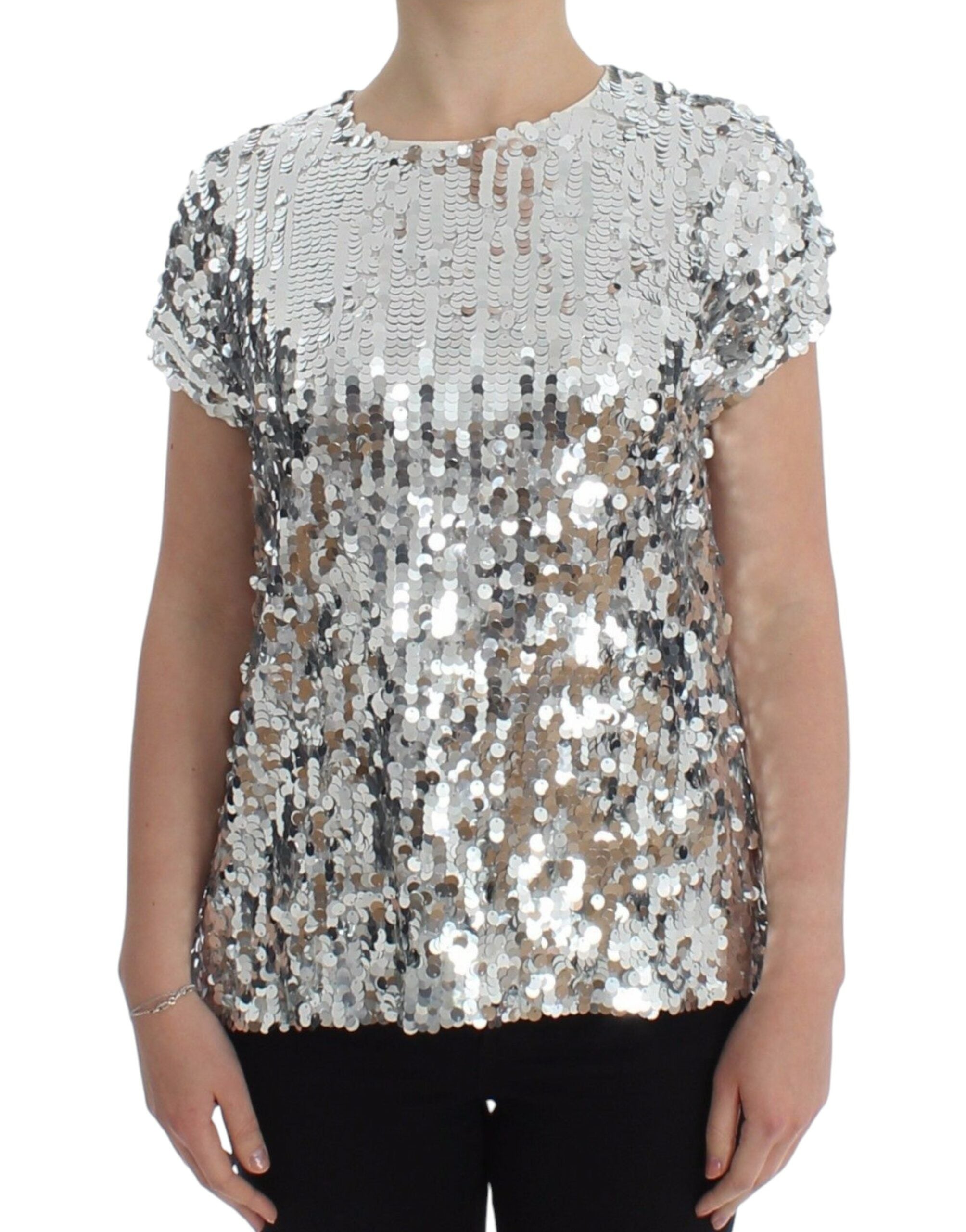 Dolce &amp; Gabbana Enchanted Sicily Abendbluse mit Pailletten