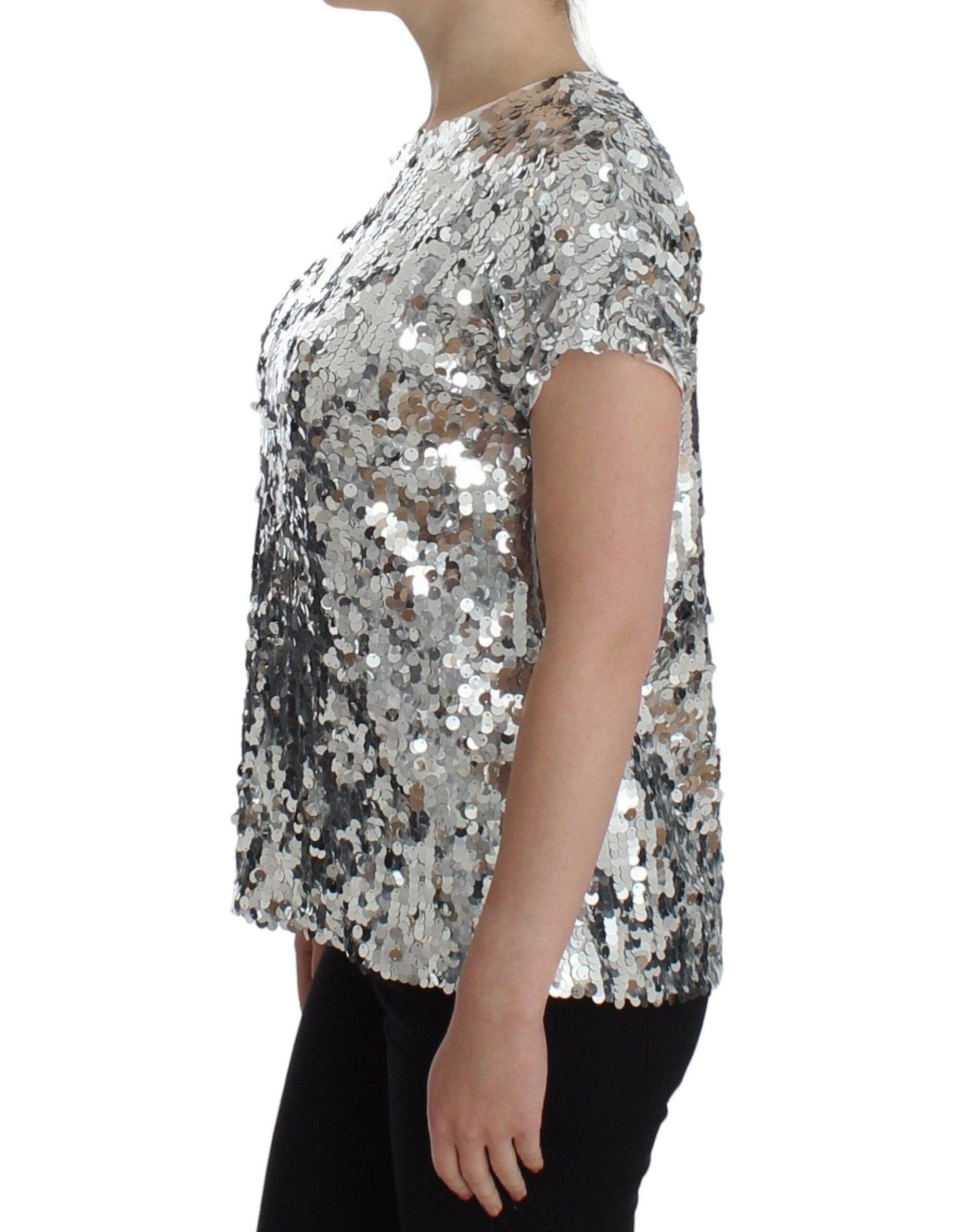 Dolce &amp; Gabbana Enchanted Sicily Abendbluse mit Pailletten