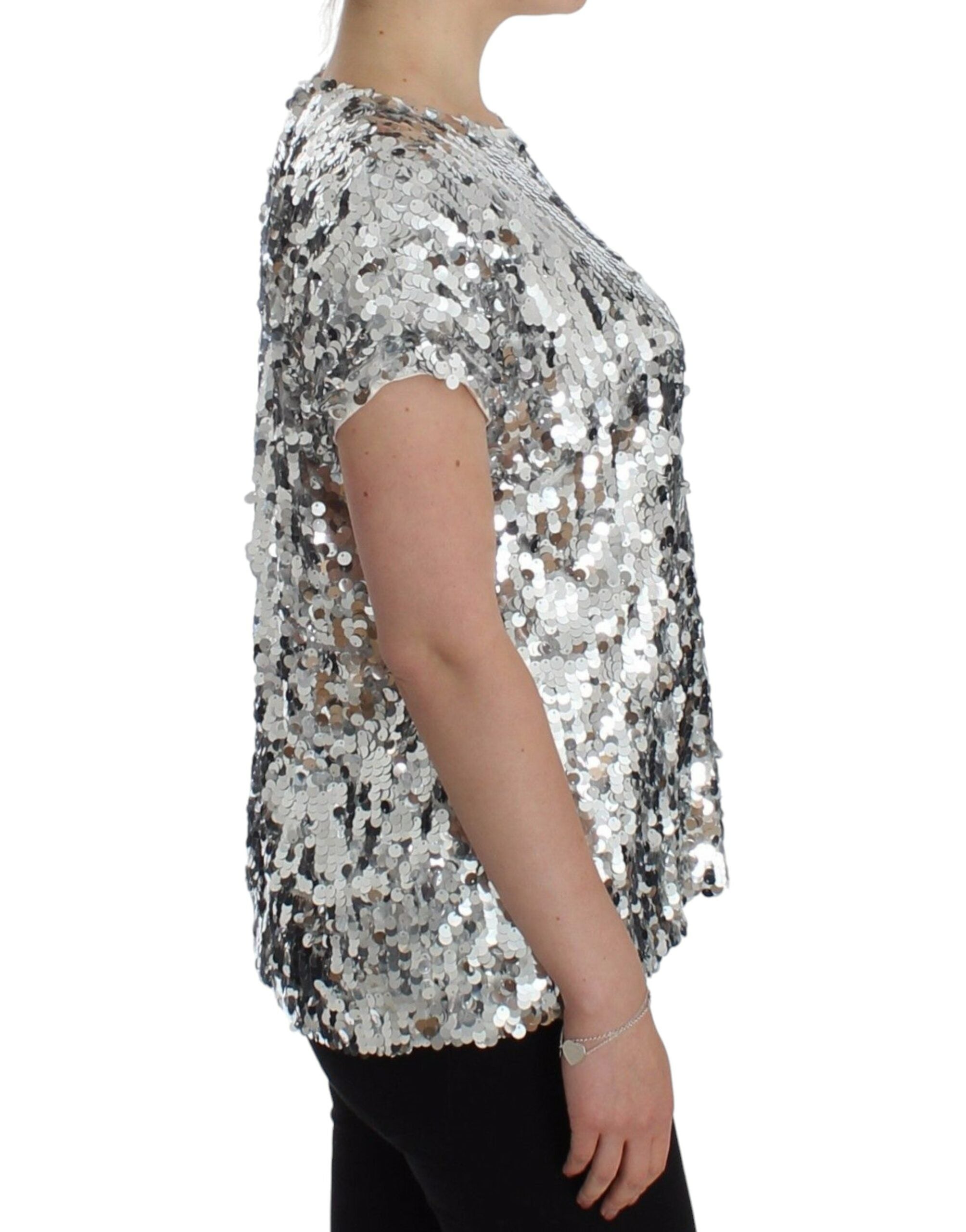 Dolce &amp; Gabbana Enchanted Sicily Abendbluse mit Pailletten