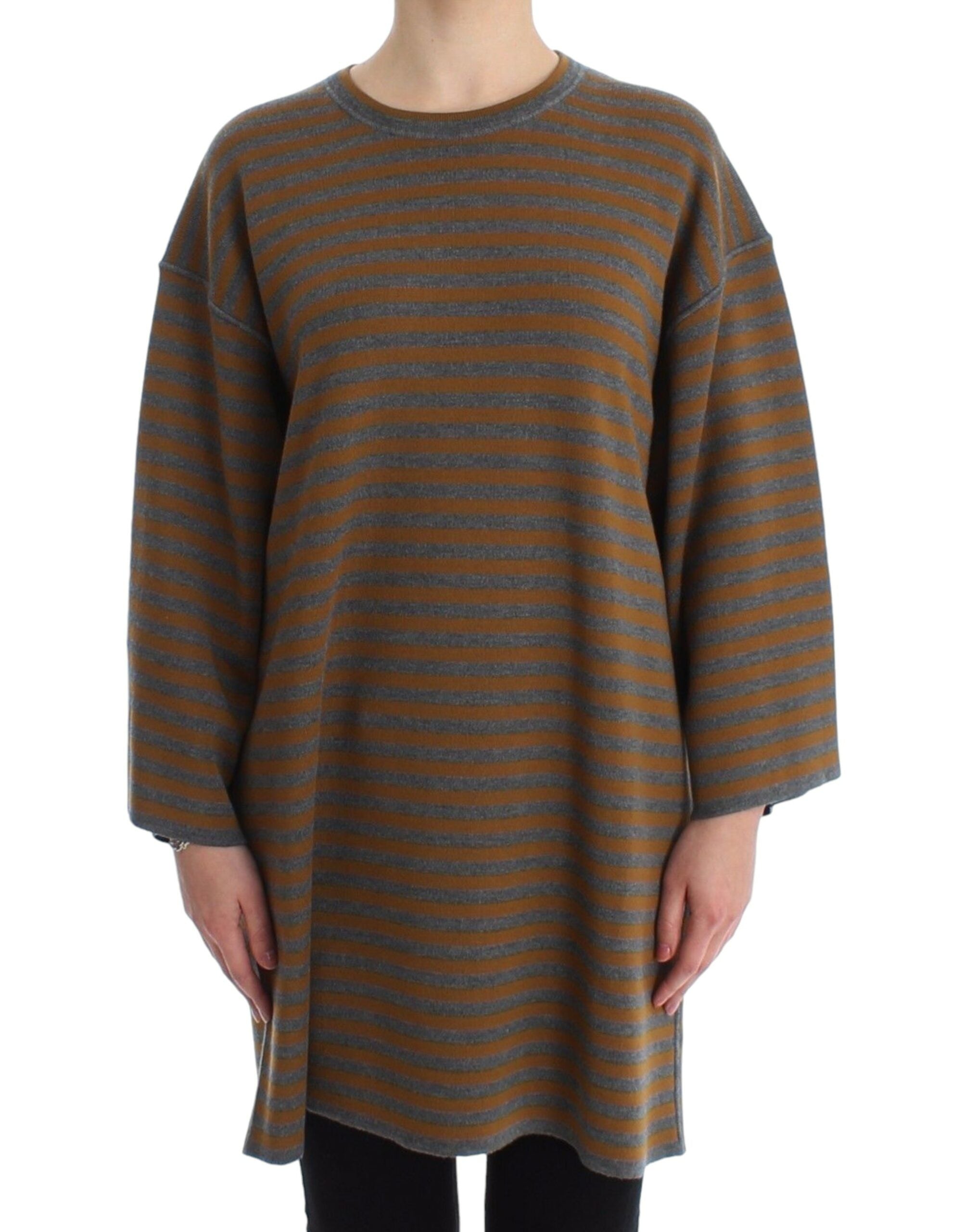 Dolce &amp; Gabbana – Oversize-Pullover mit gelben und grauen Streifen