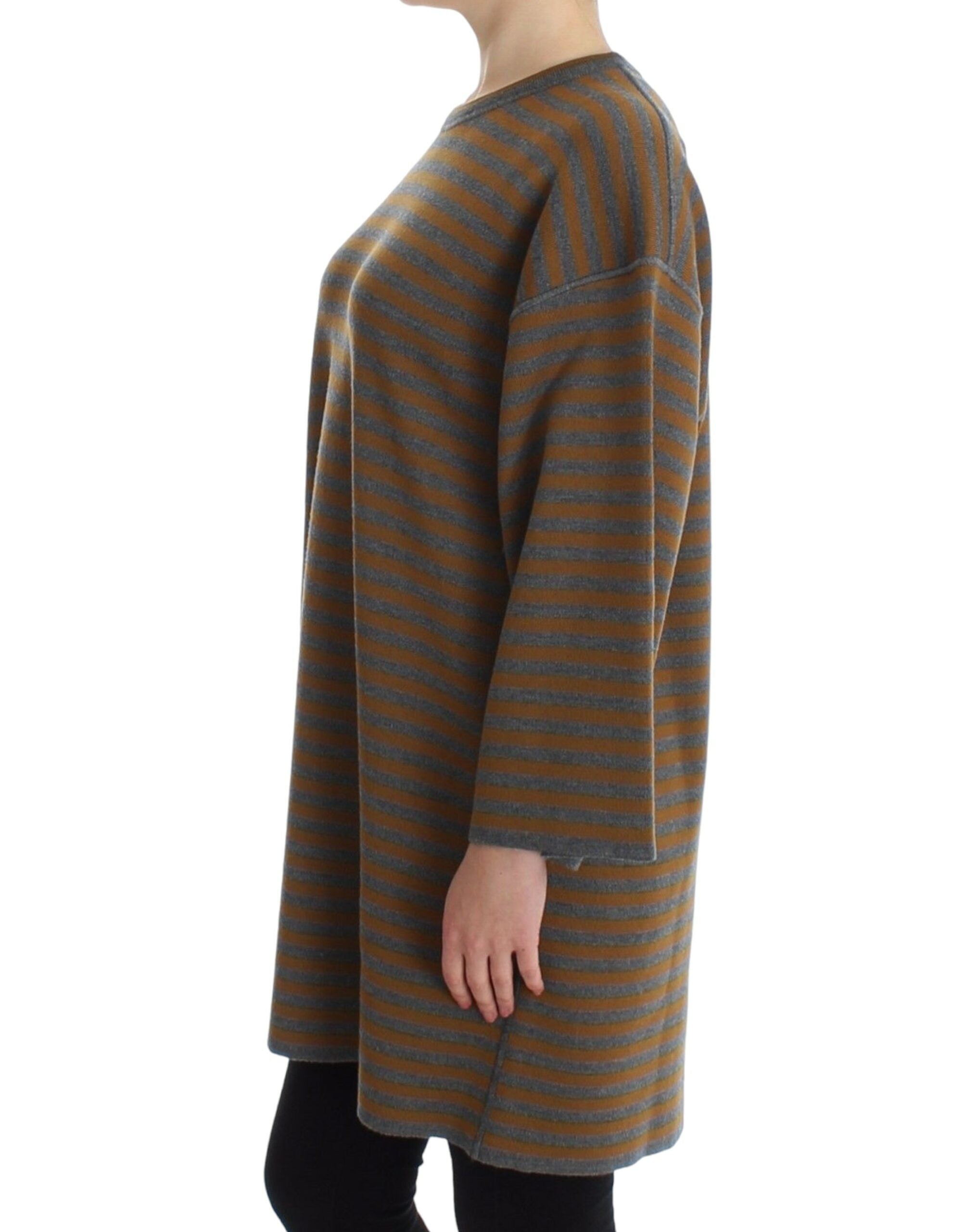 Dolce &amp; Gabbana – Oversize-Pullover mit gelben und grauen Streifen