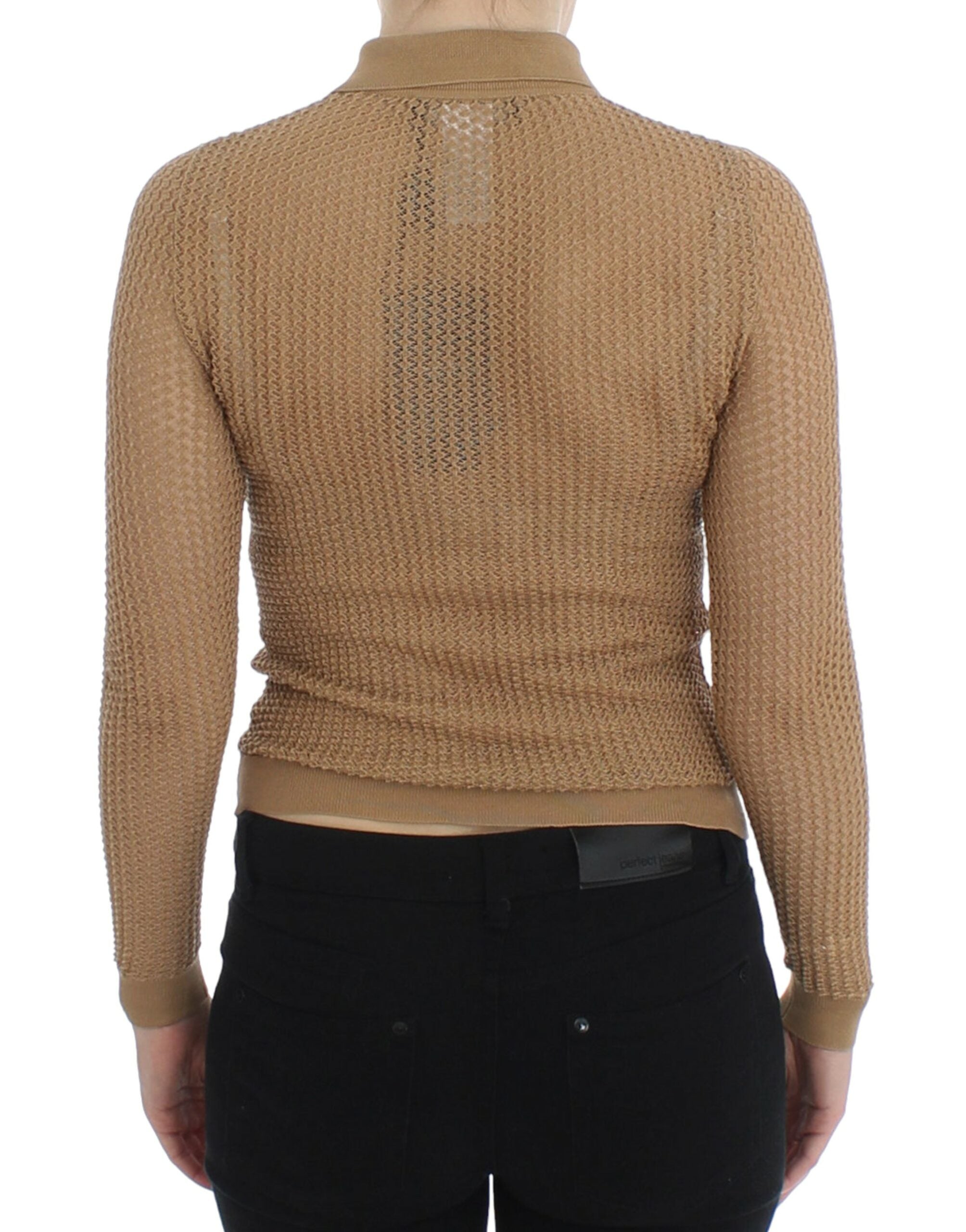 Dolce &amp; Gabbana Beige gestrickter Polo-Cardigan aus Baumwolle