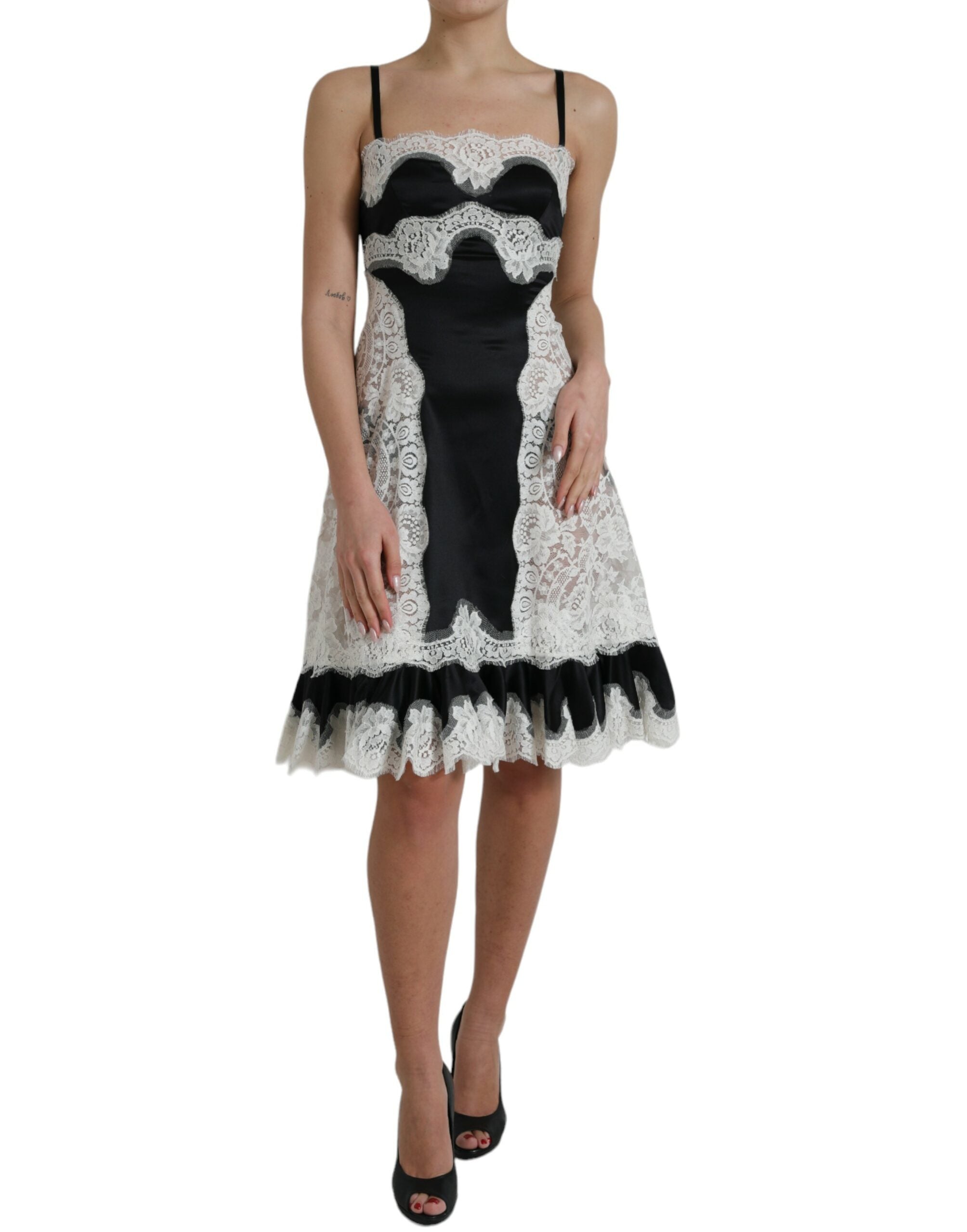Rochie elegantă Dolce &amp; Gabbana din dantelă cu amestec de mătase
