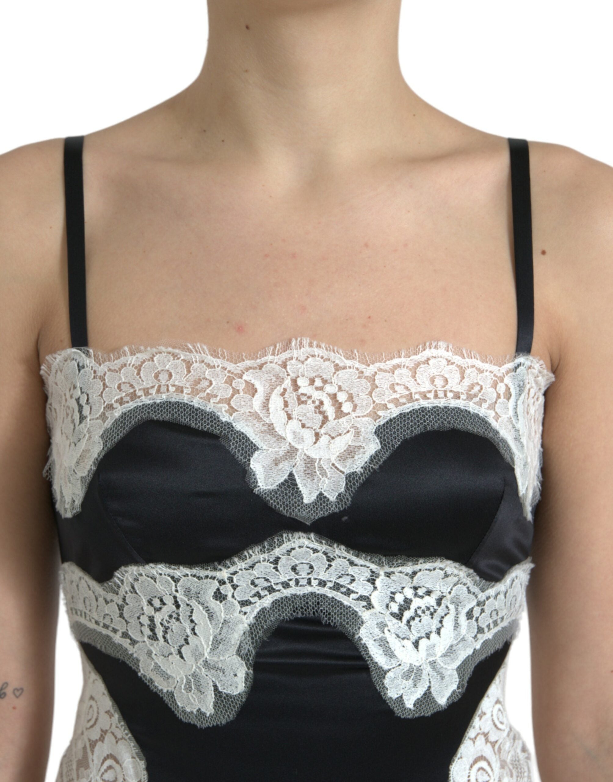 Rochie elegantă Dolce &amp; Gabbana din dantelă cu amestec de mătase