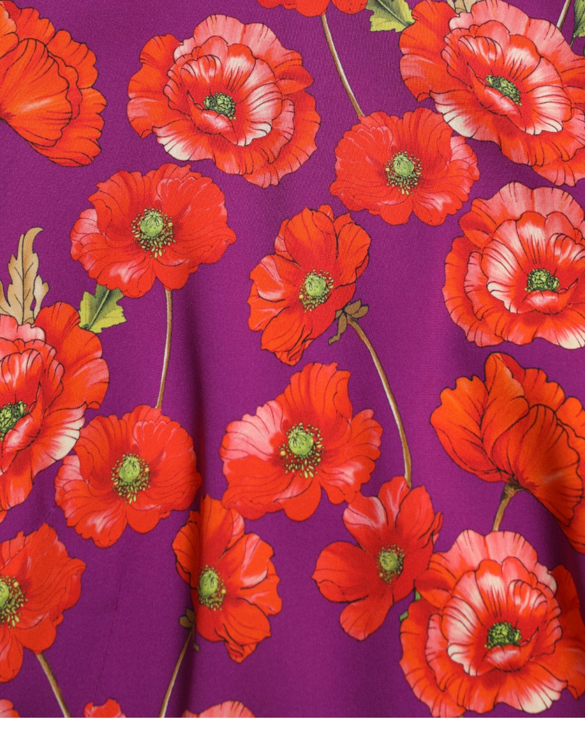 Rochie Charmeuse din mătase florală vibrantă Dolce &amp; Gabbana