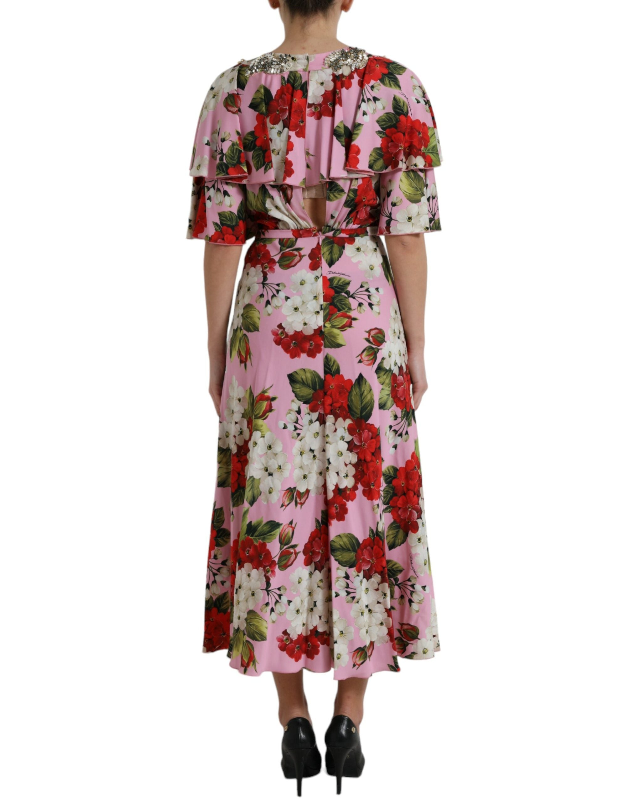 Rochie elegantă din mătase cu cristale Dolce &amp; Gabbana