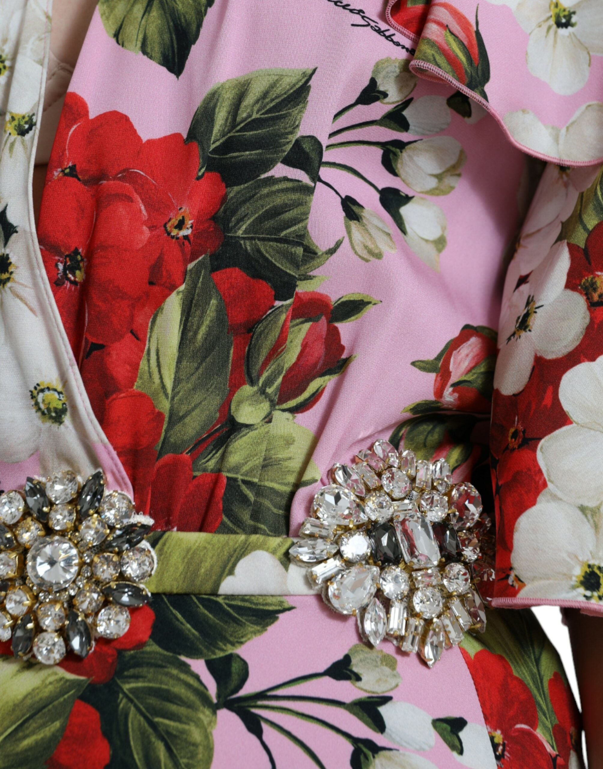 Rochie elegantă din mătase cu cristale Dolce &amp; Gabbana