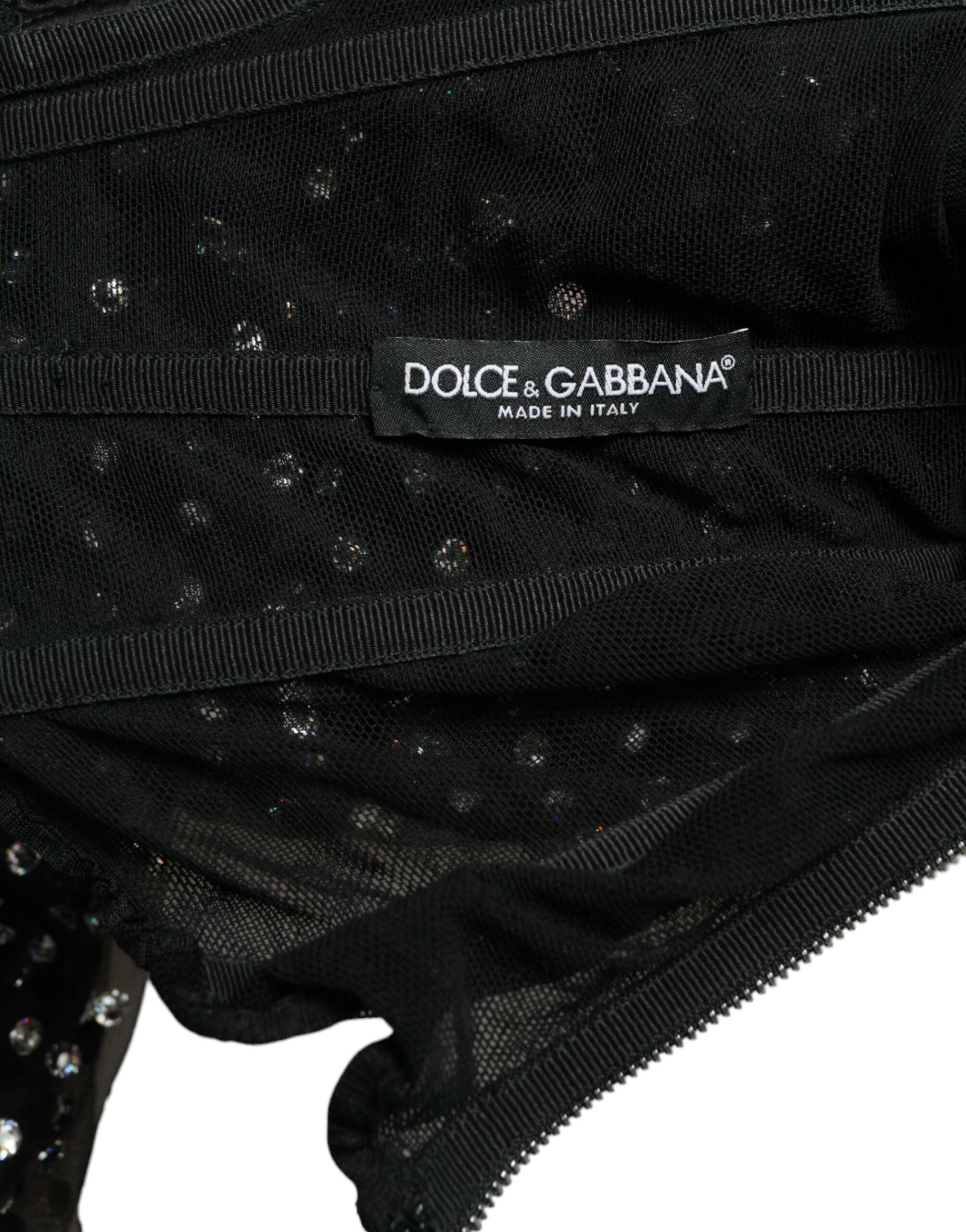 Rochie lungă neagră elegantă cu cristale Dolce &amp; Gabbana