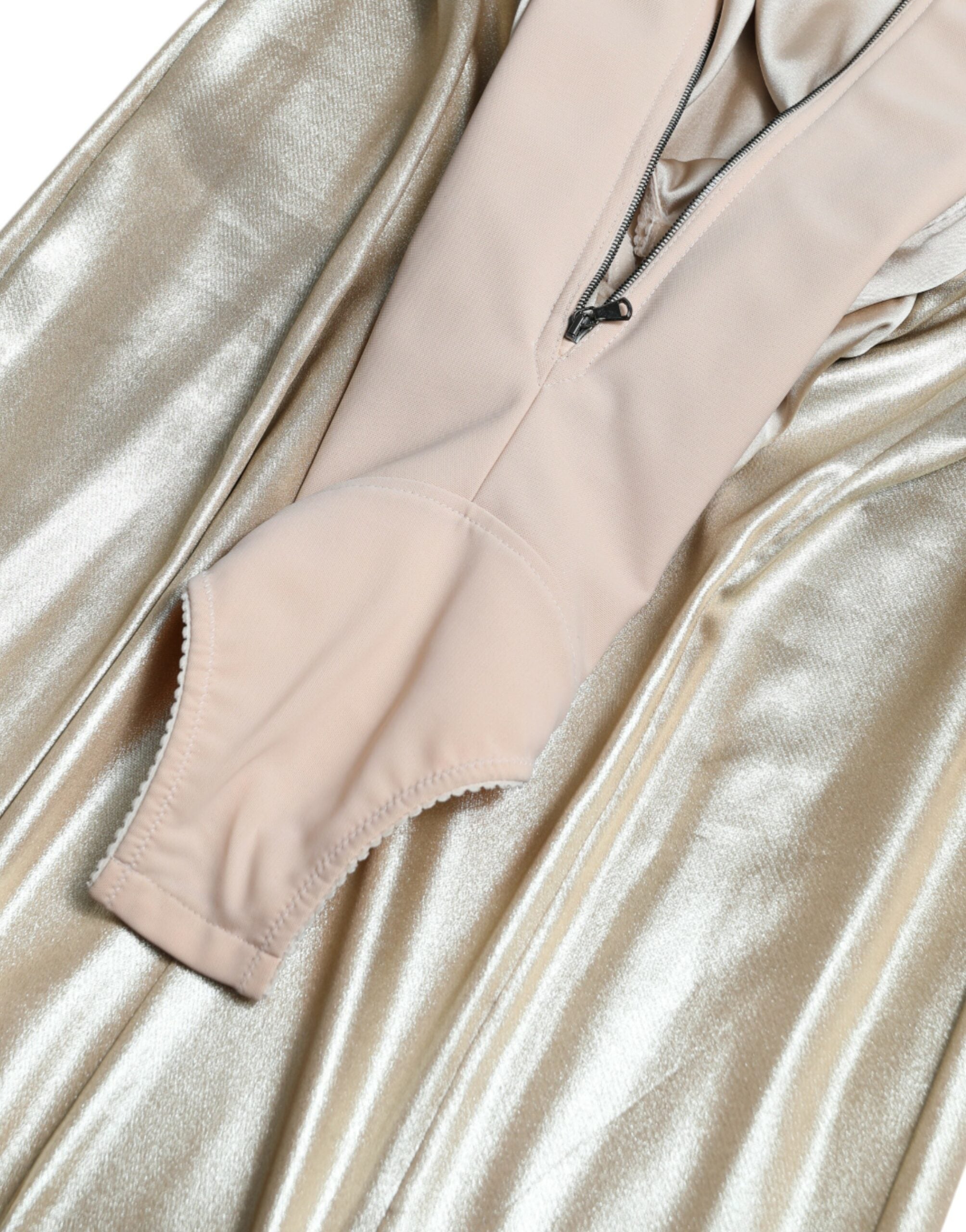 Rochie elegantă Dolce &amp; Gabbana, aurie metalică, cu cristale