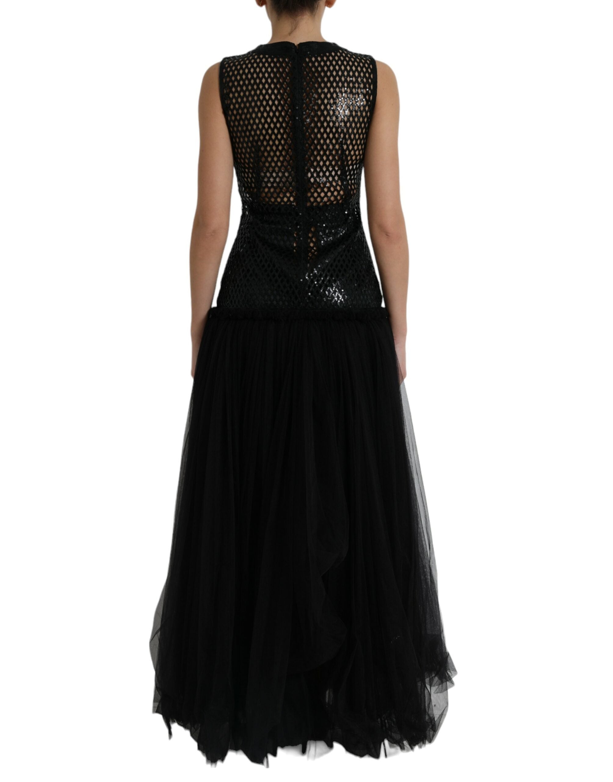 Rochie de seară elegantă cu paiete Dolce &amp; Gabbana, neagră