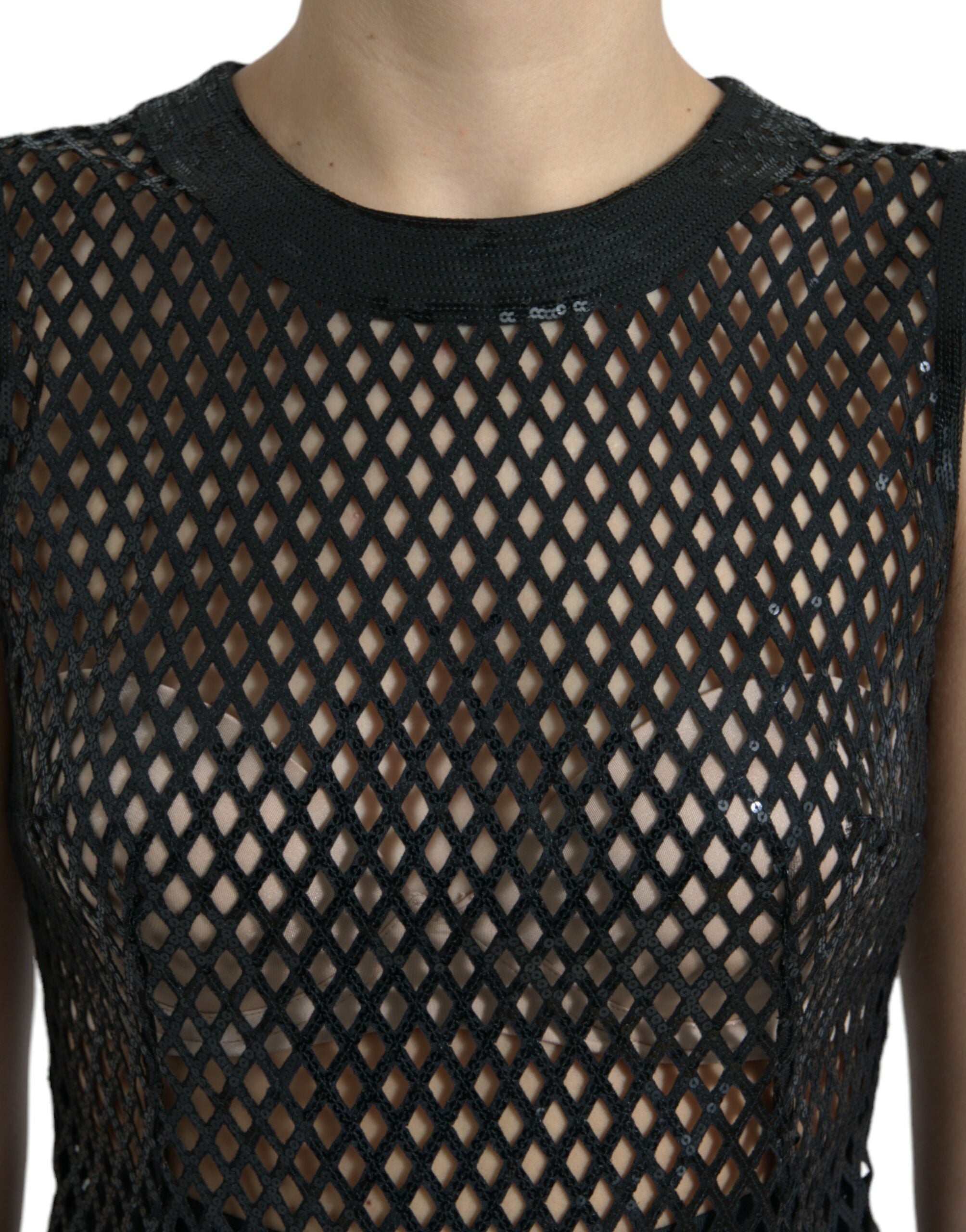 Rochie de seară elegantă cu paiete Dolce &amp; Gabbana, neagră