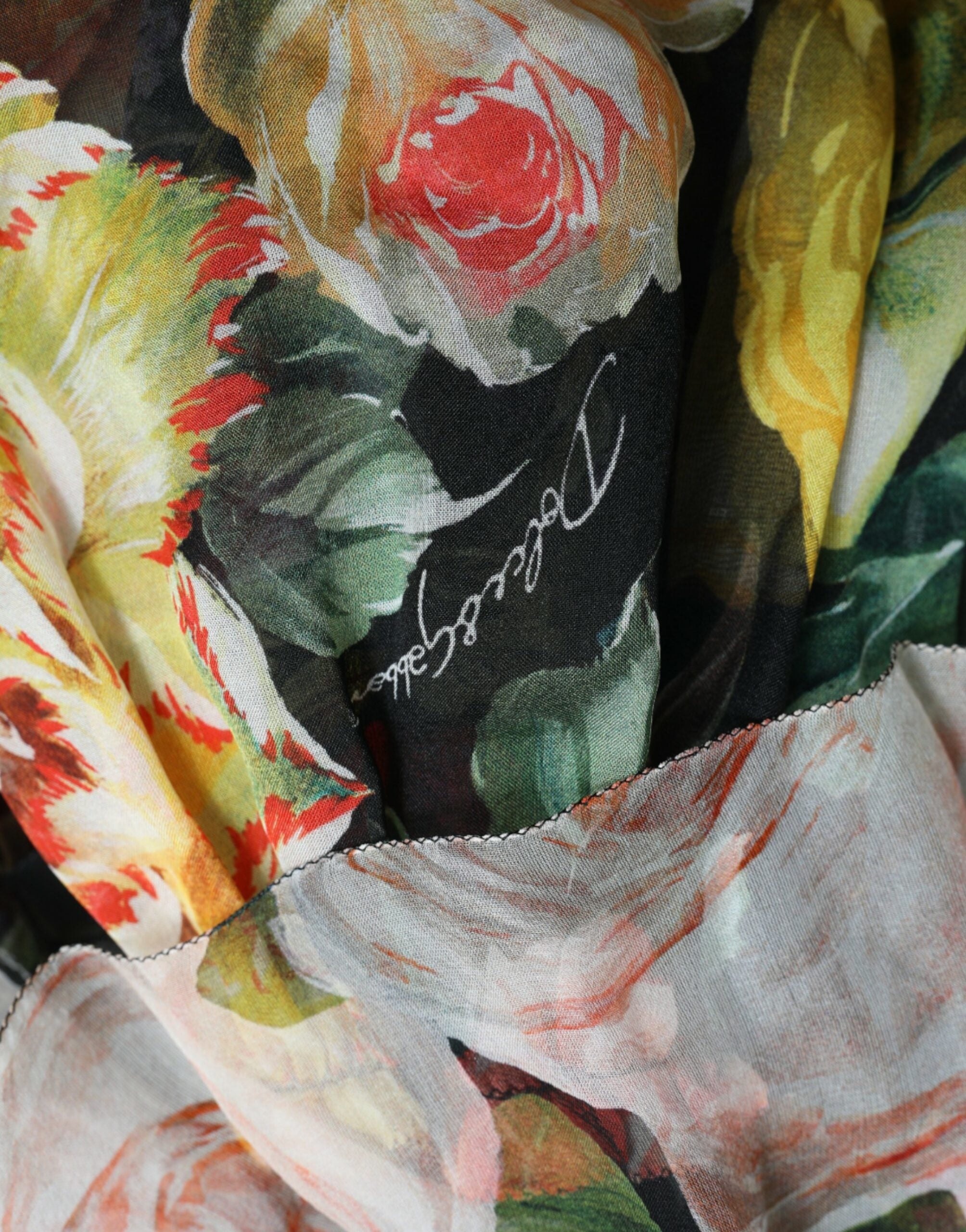 Rochie maxi cu imprimeu floral vibrant din mătase Dolce &amp; Gabbana
