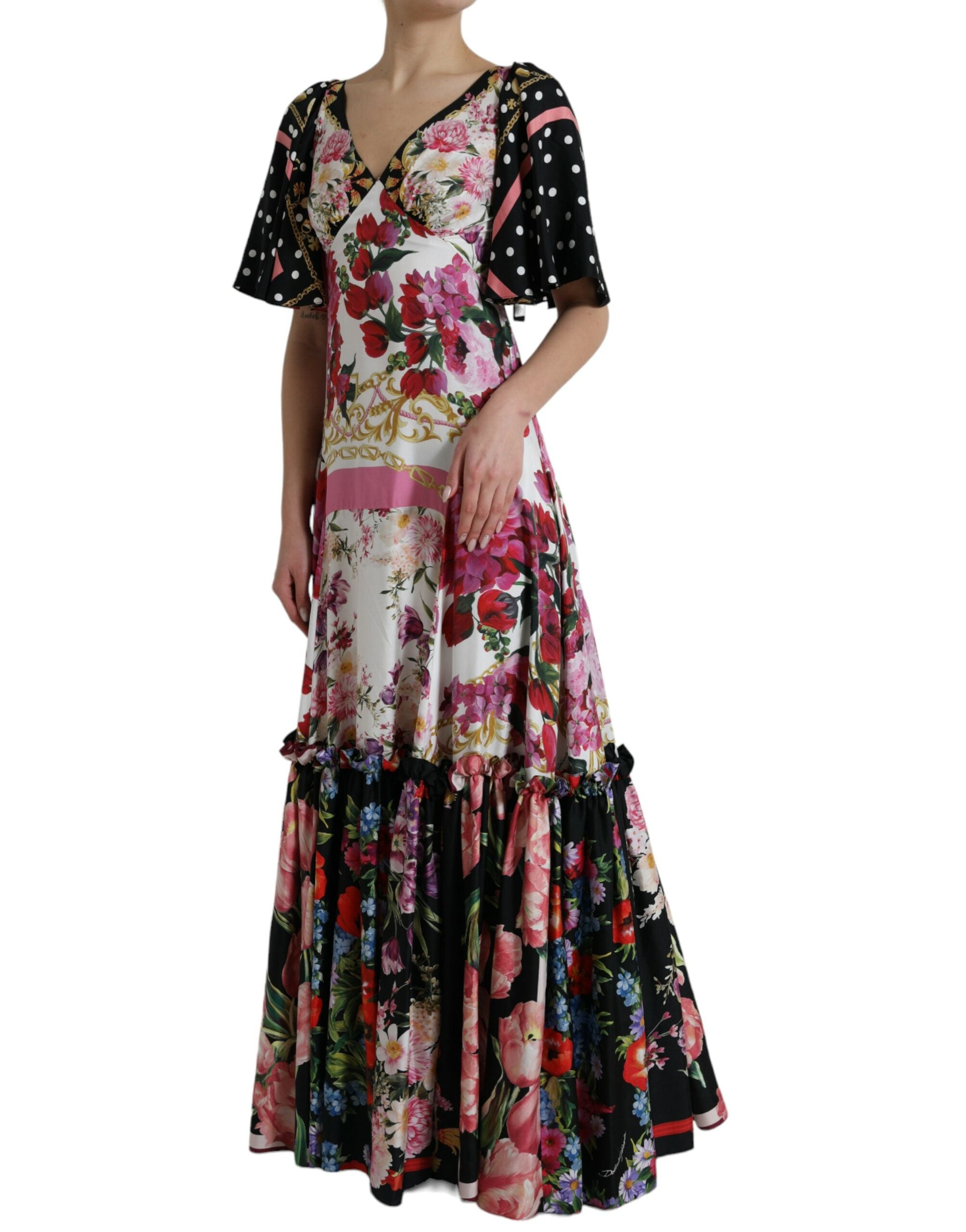 Rochie maxi elegantă din mătase florală Dolce &amp; Gabbana