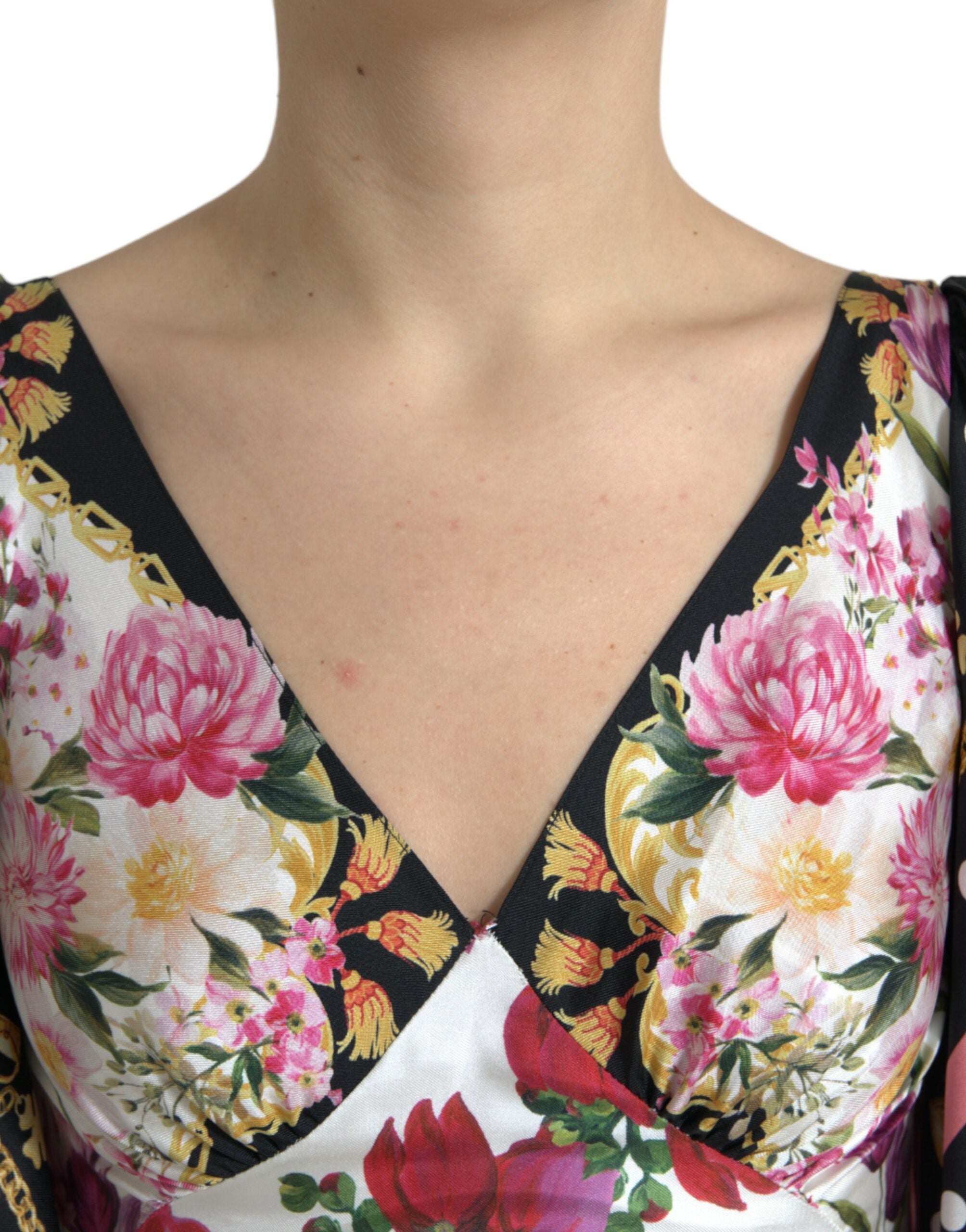 Rochie maxi elegantă din mătase florală Dolce &amp; Gabbana