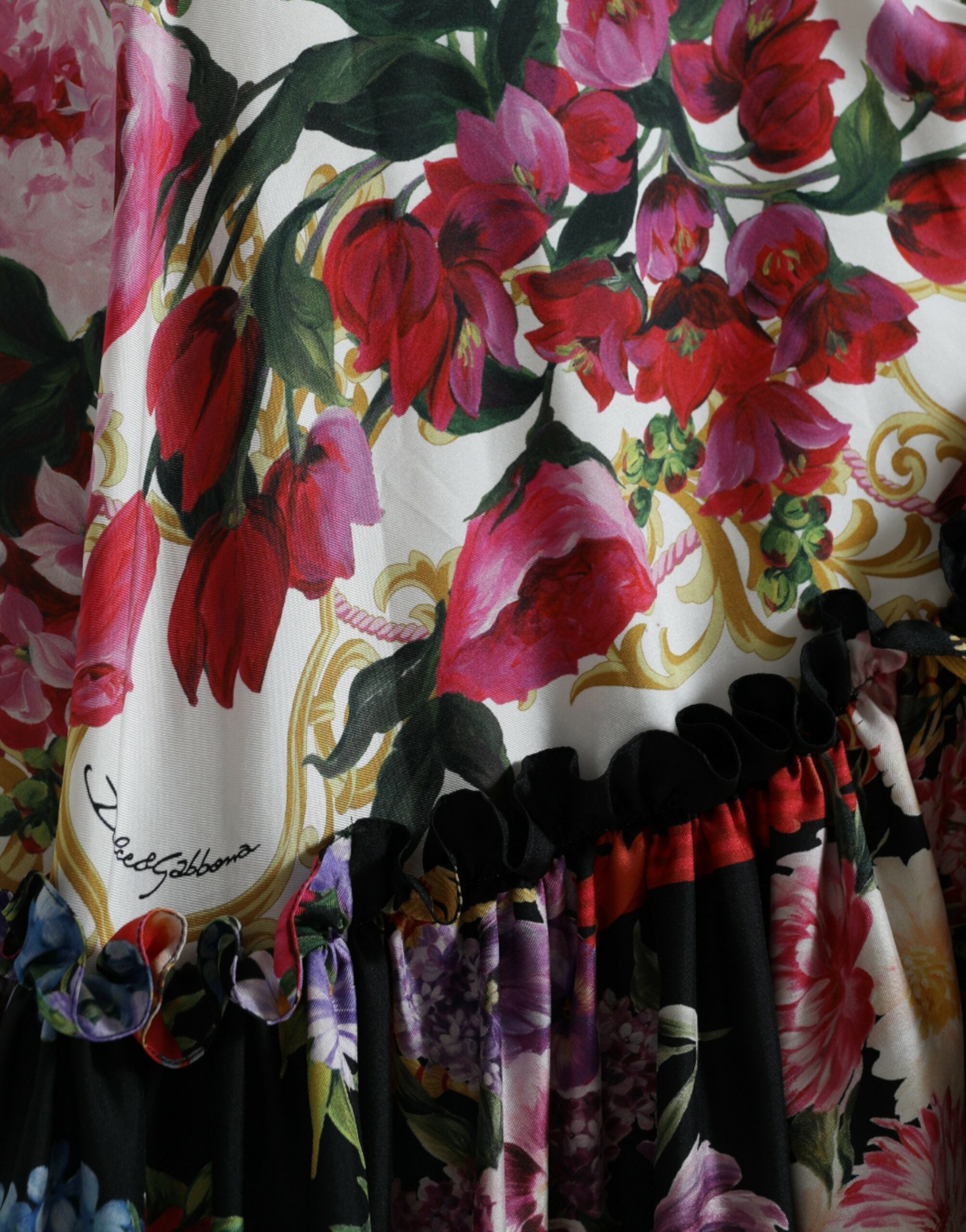 Rochie maxi elegantă din mătase florală Dolce &amp; Gabbana