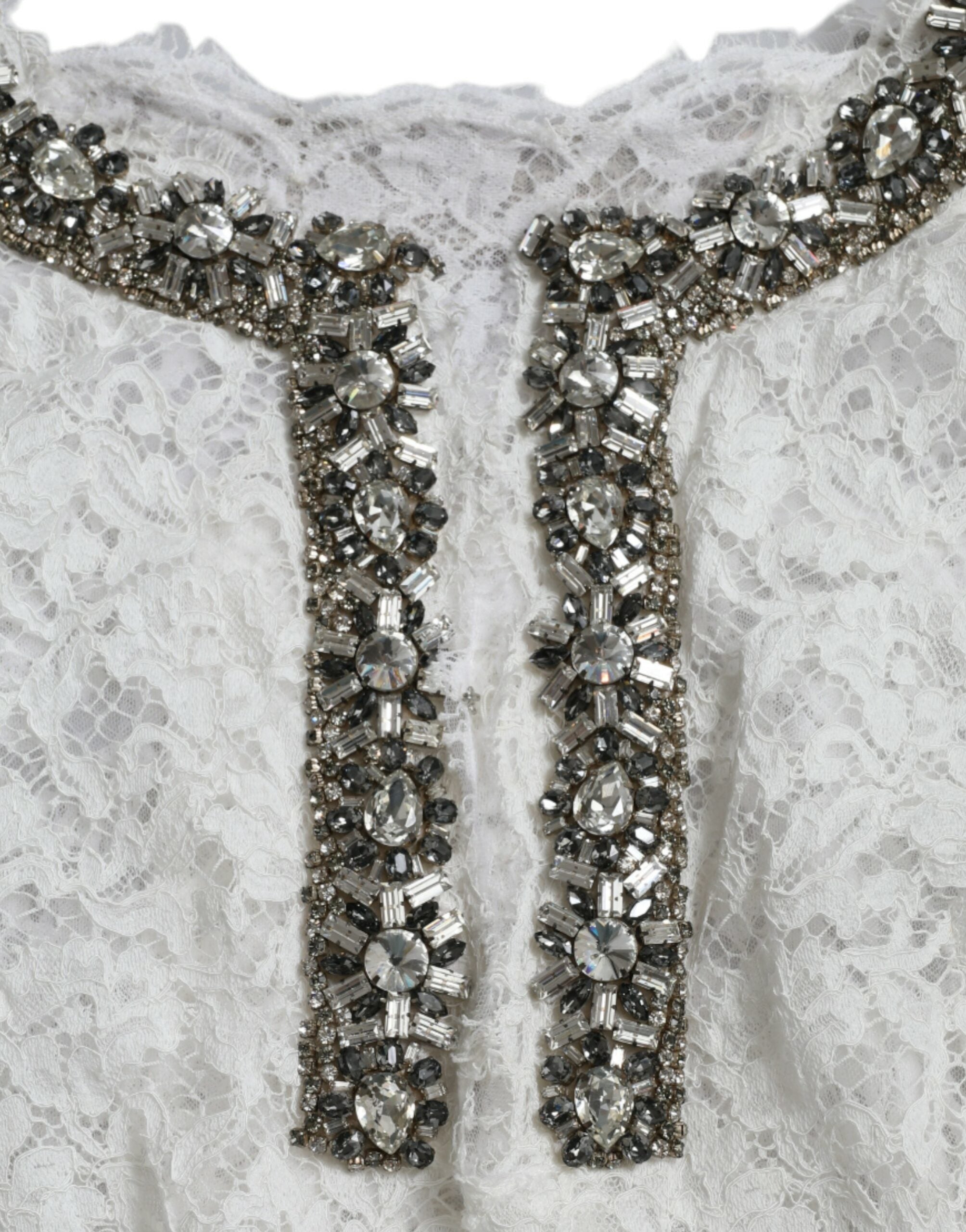 Rochie elegantă albă, dreptă, cu cristale, Dolce &amp; Gabbana
