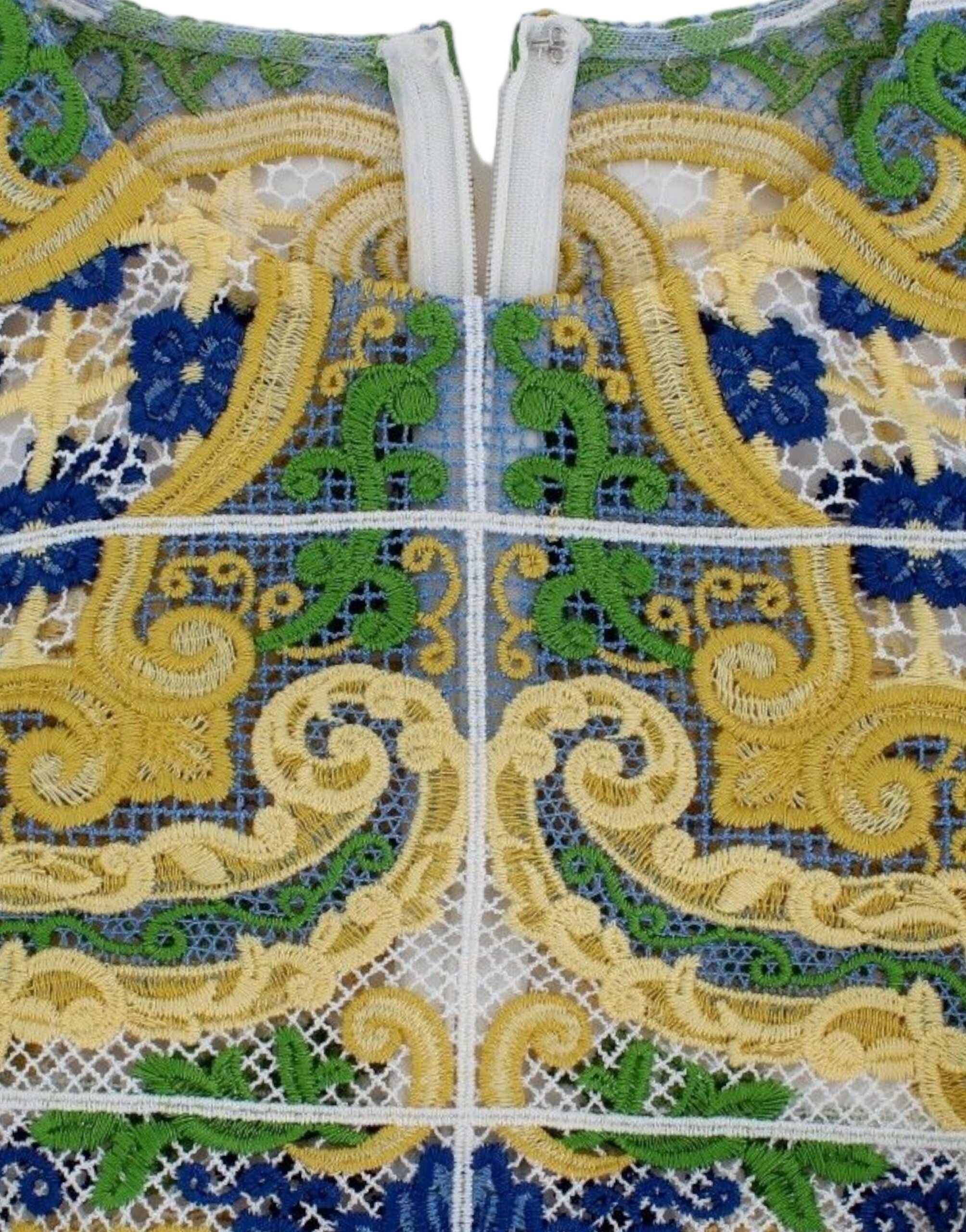 Dolce &amp; Gabbana Majolika bestickte ärmellose Eleganz