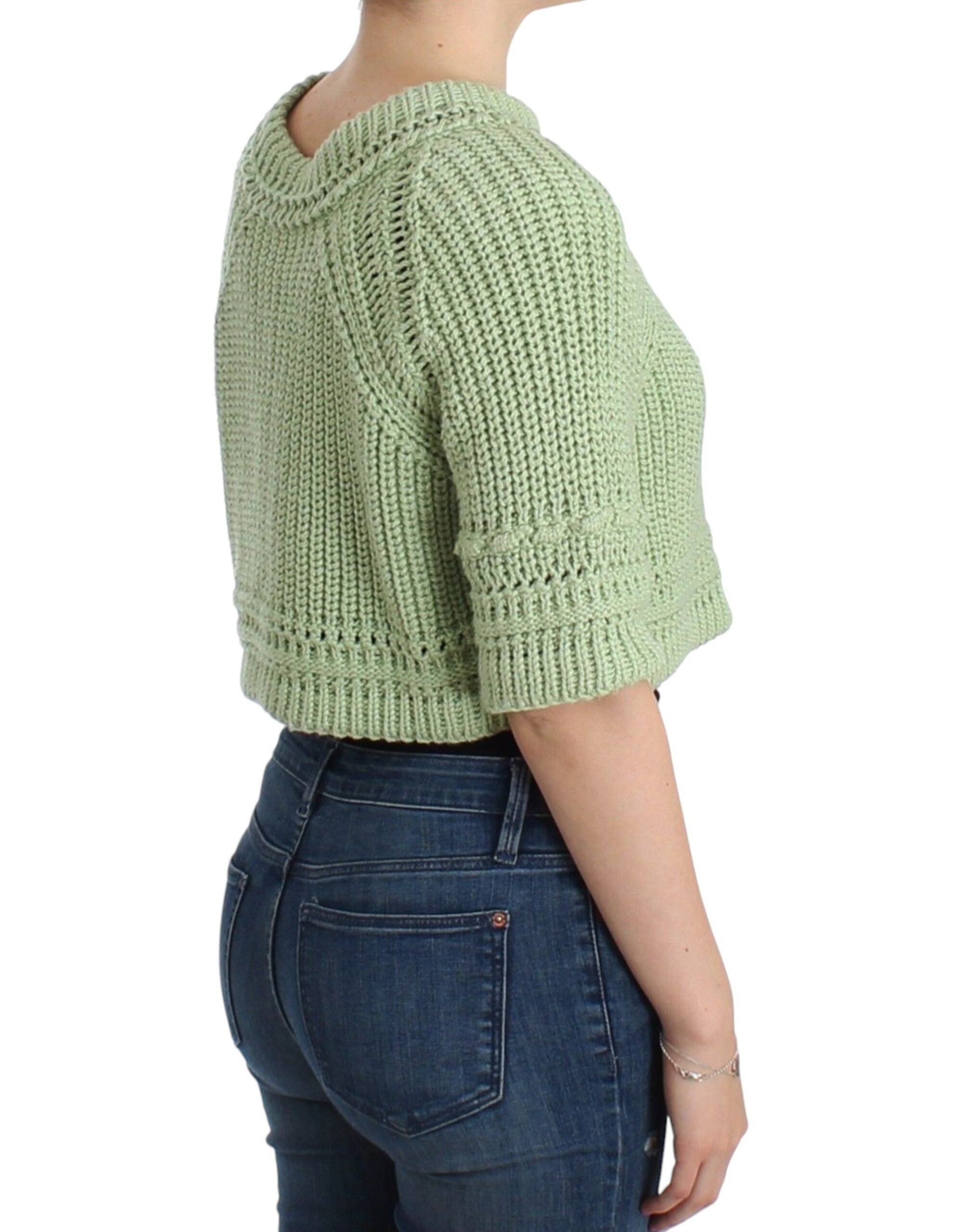 Ermanno Scervino Pulover Chic Verde din Bumbac