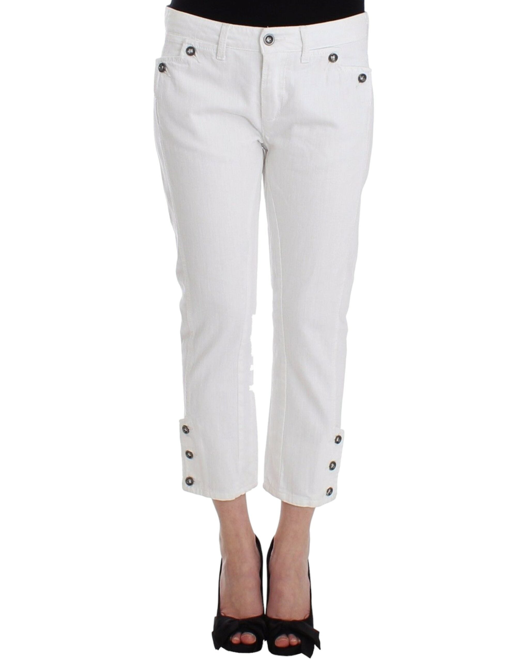 Ermanno Scervino Schicke weiße Cropped-Jeans für anspruchsvollen Stil