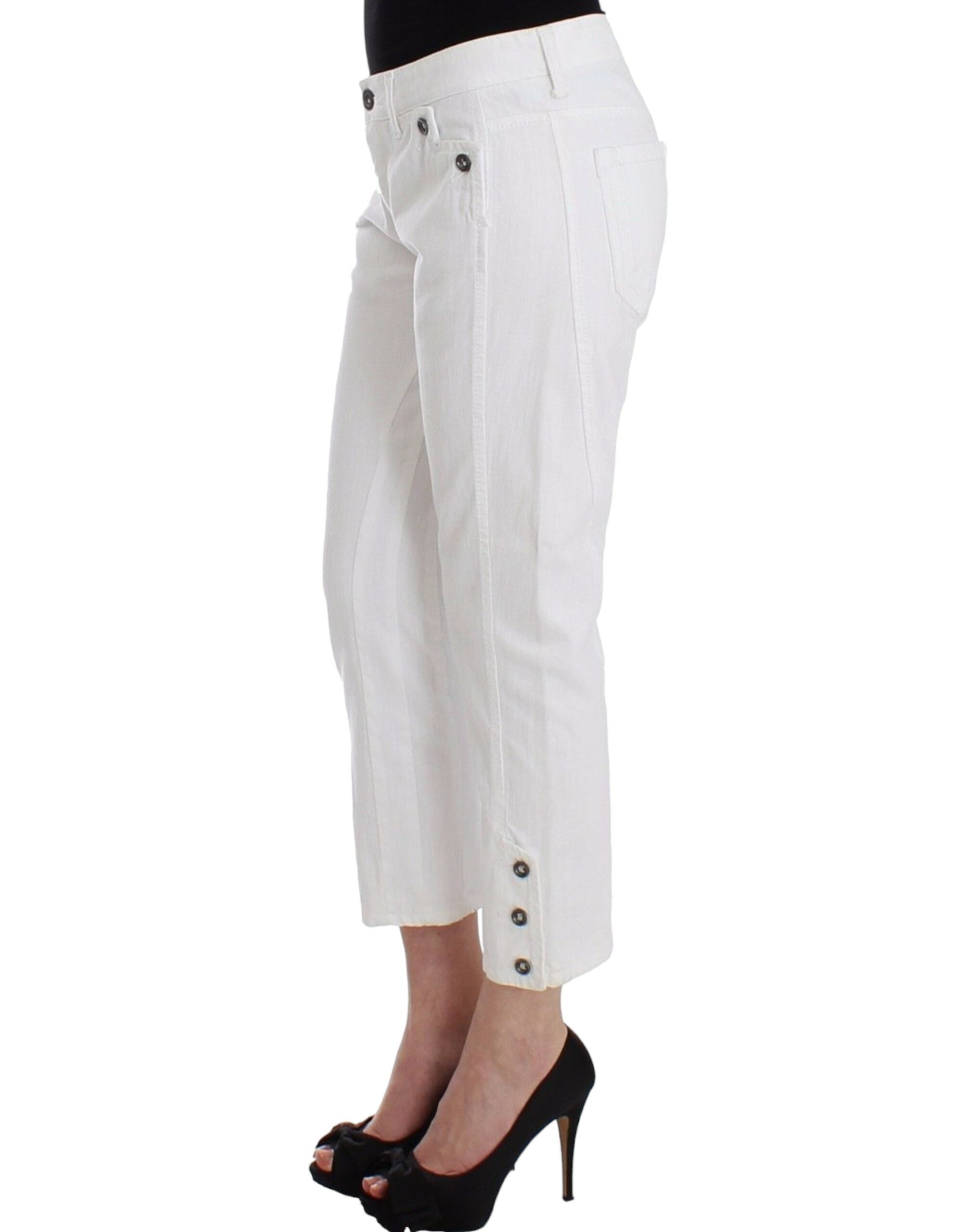 Ermanno Scervino Schicke weiße Cropped-Jeans für anspruchsvollen Stil