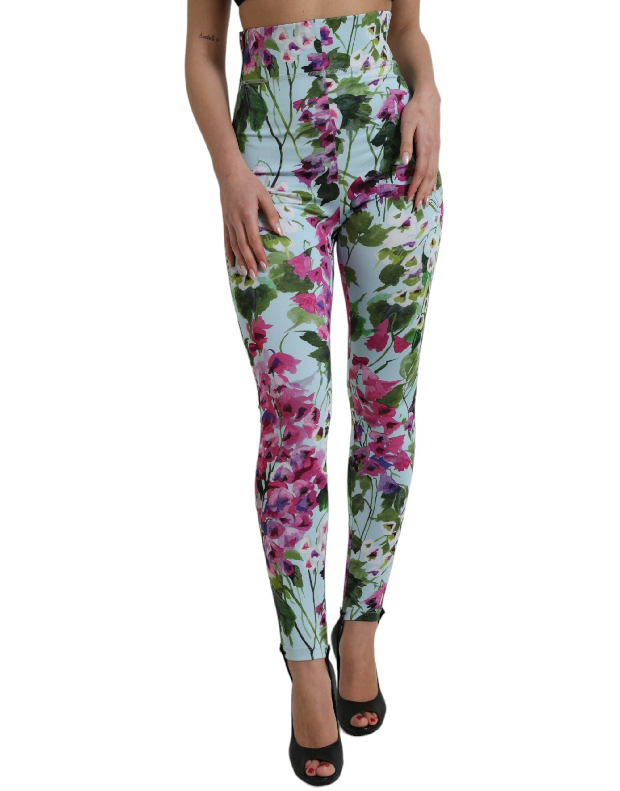 Dolce &amp; Gabbana – Elegante Leggings mit hohem Bund und Blumenmuster