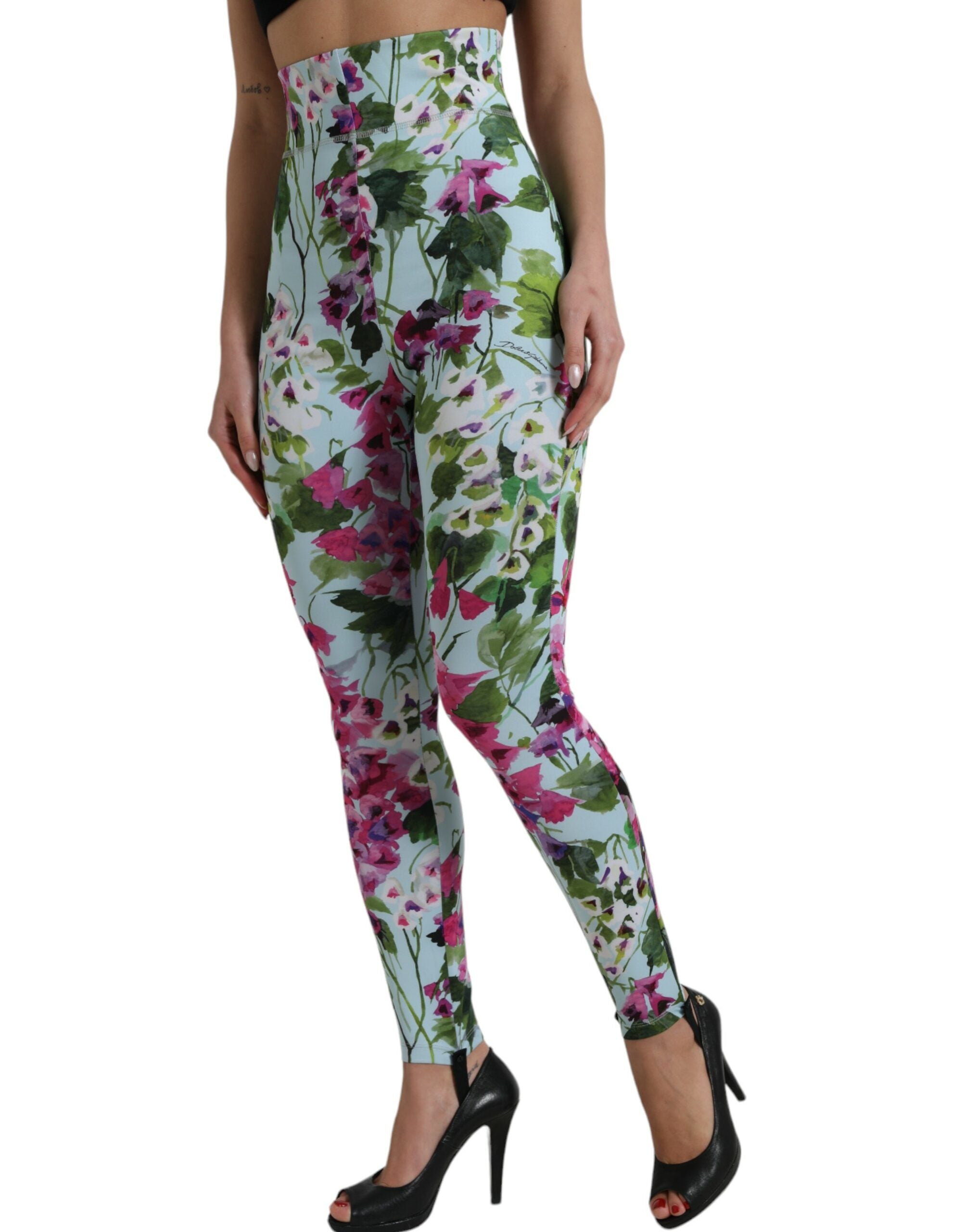 Dolce &amp; Gabbana – Elegante Leggings mit hohem Bund und Blumenmuster