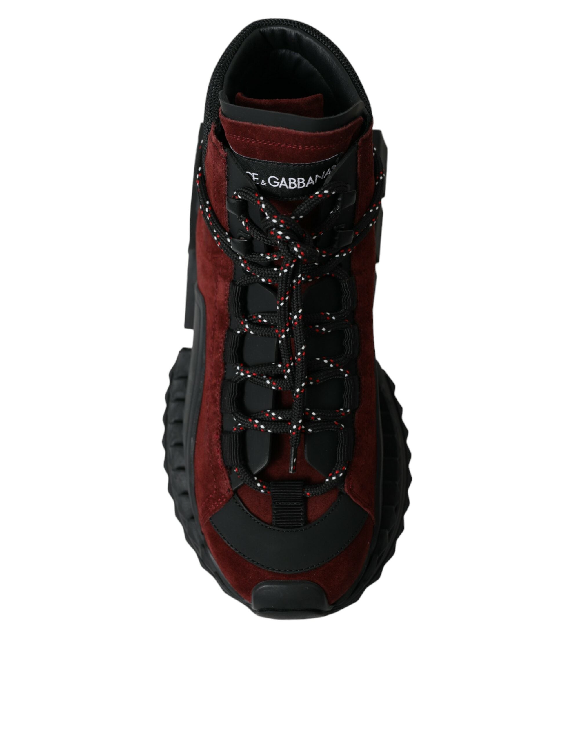Dolce &amp; Gabbana – Burgunderrote High-Top-Sneakers aus Leder