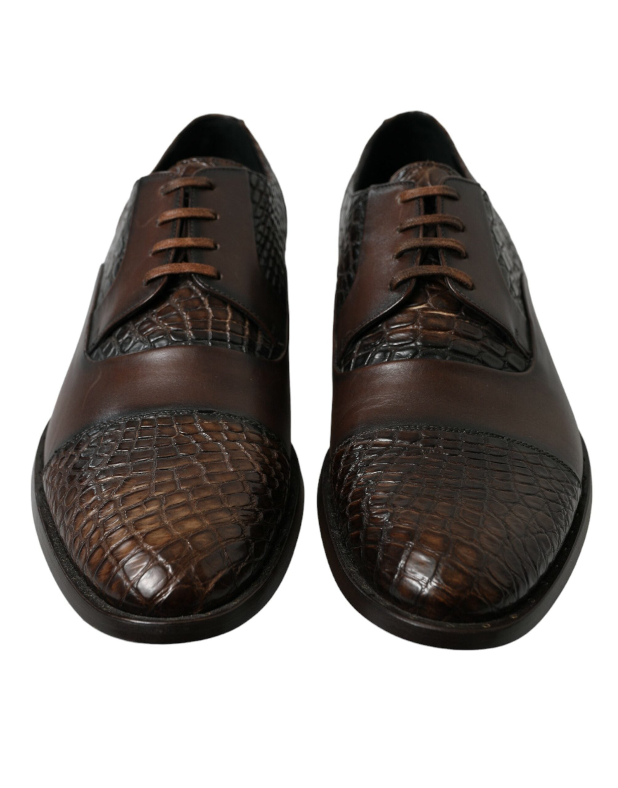Dolce &amp; Gabbana – Elegante Oxford-Abendschuhe aus strukturiertem Leder