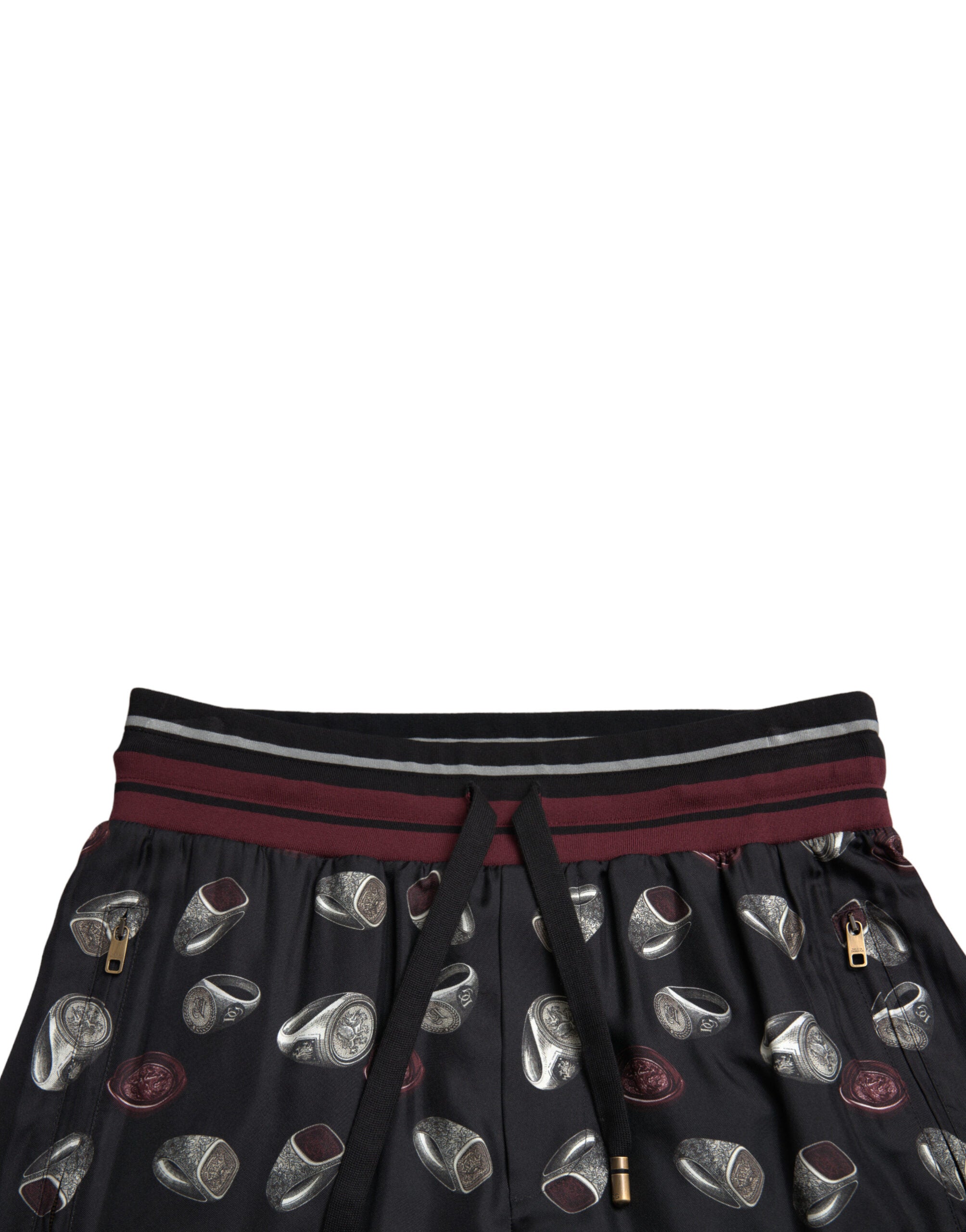 Dolce &amp; Gabbana Edle Jogginghose aus Seide mit Ring-Print
