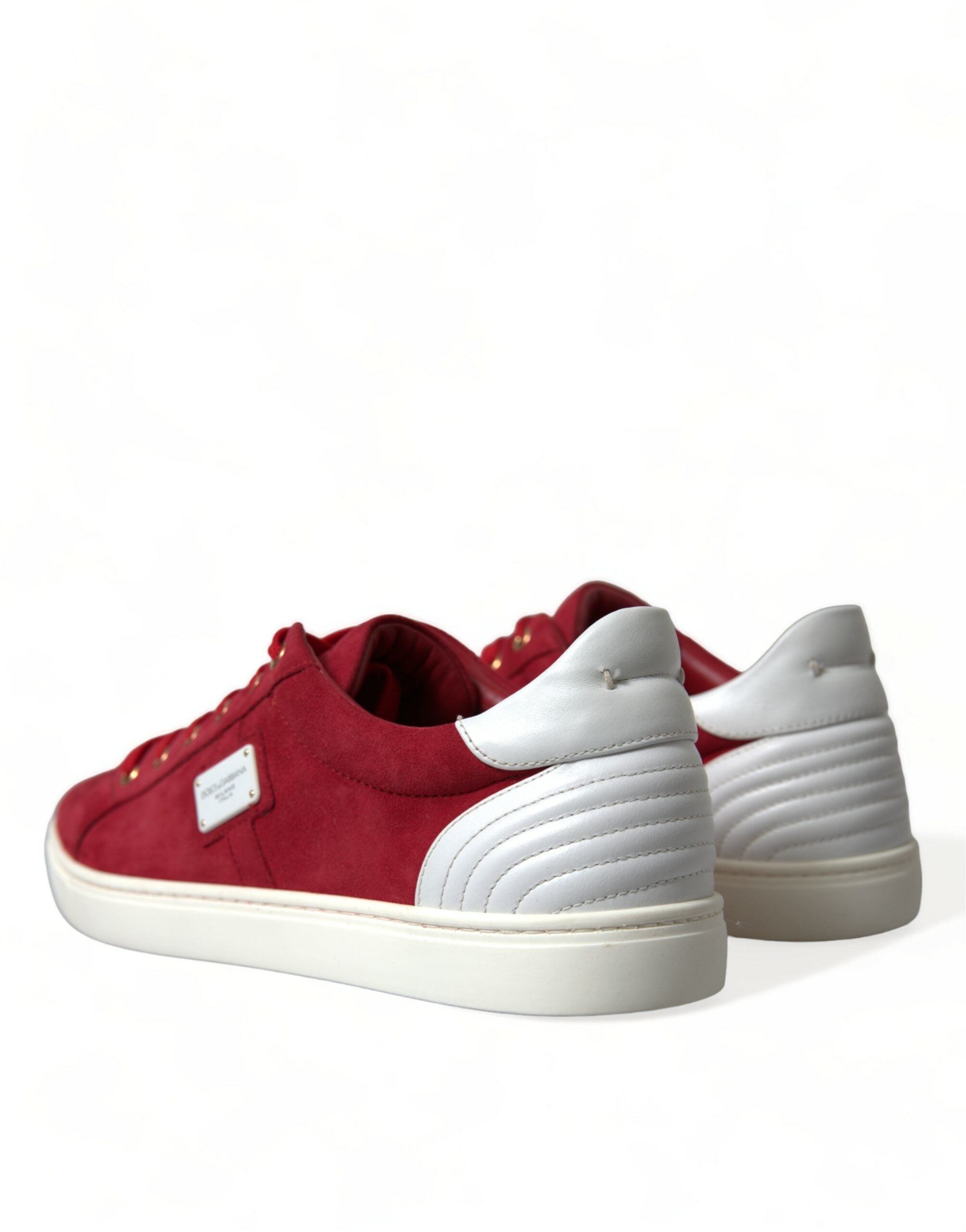 Dolce &amp; Gabbana Elegante rot-weiße Low-Top-Sneaker