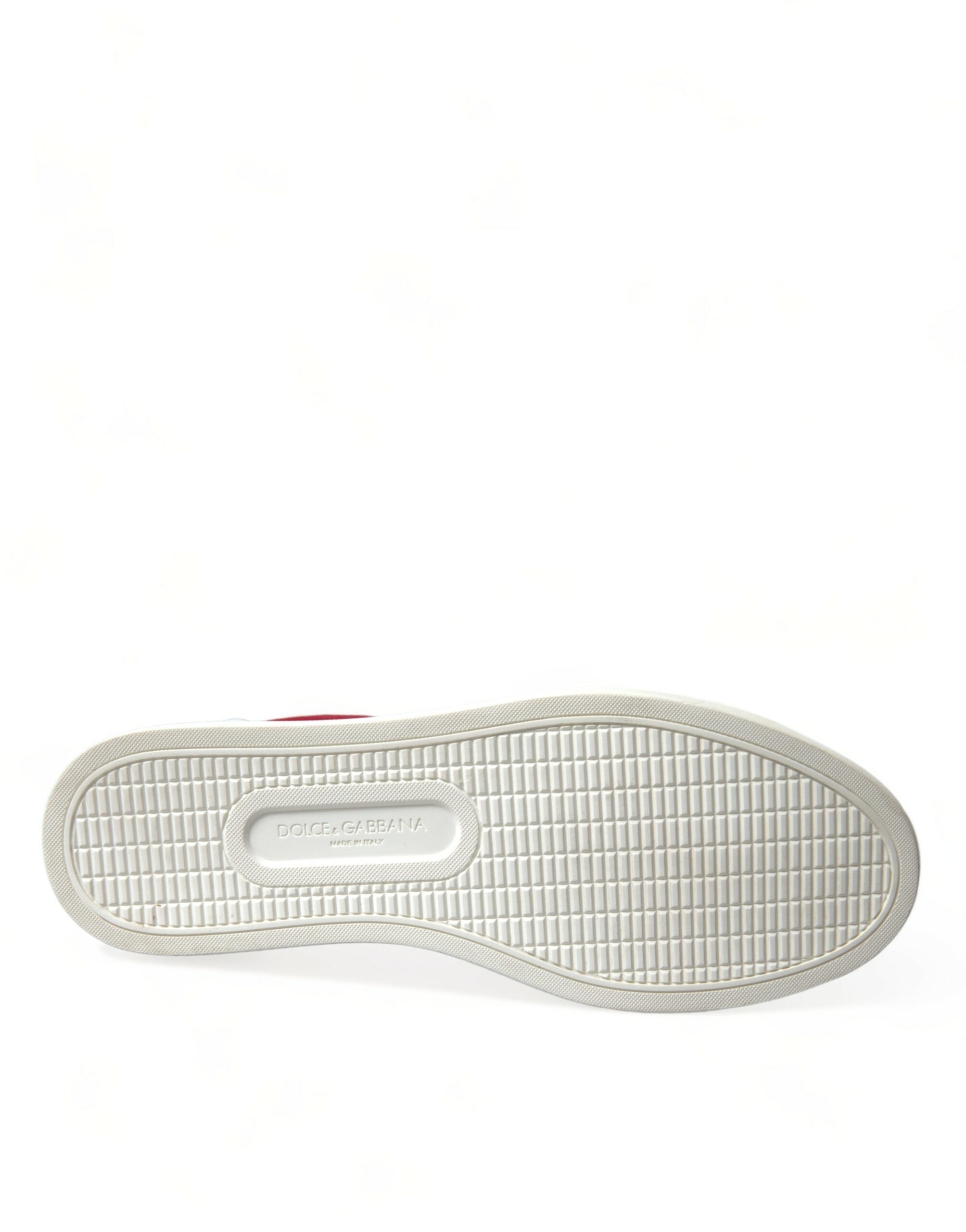Dolce &amp; Gabbana Elegante rot-weiße Low-Top-Sneaker
