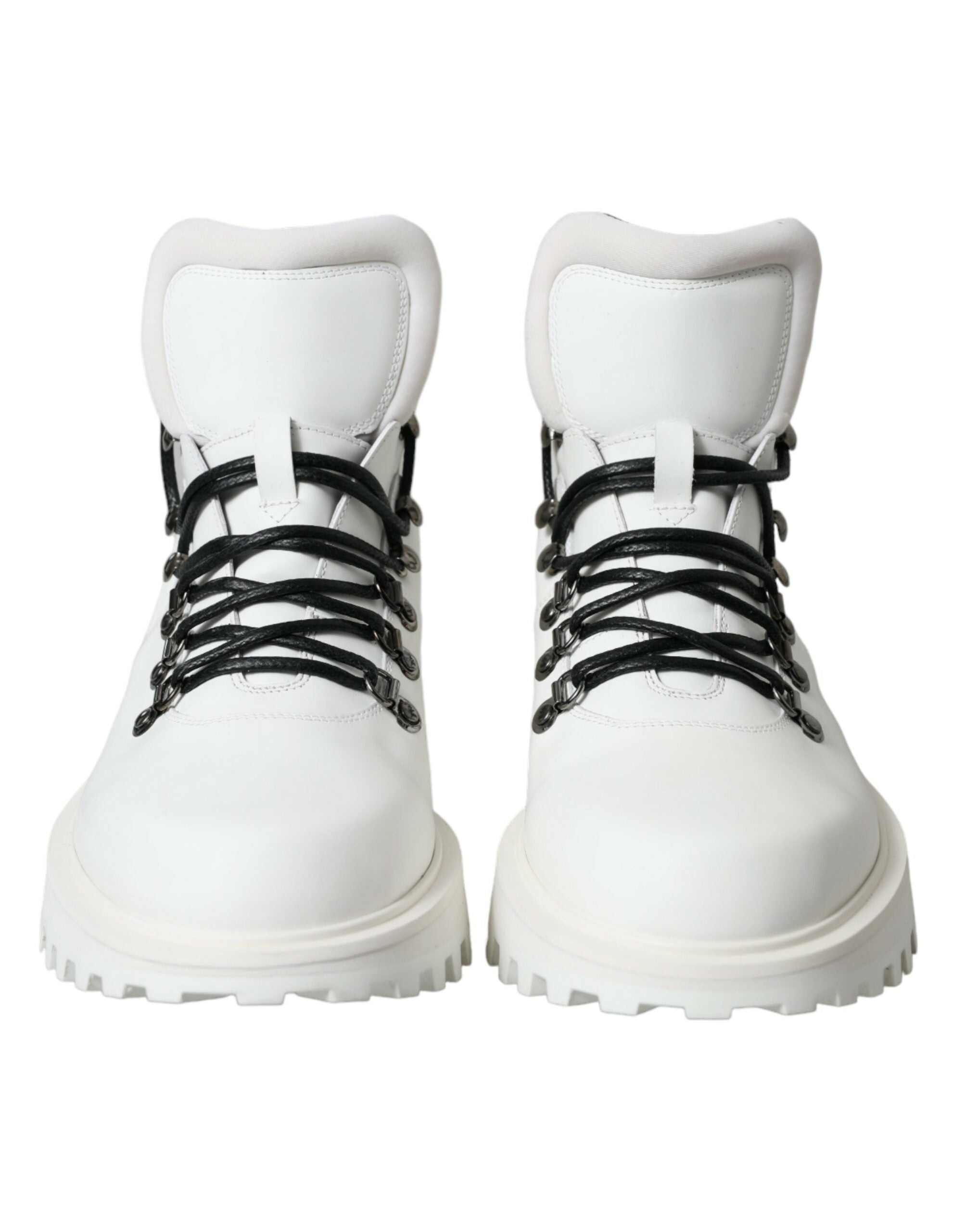 Dolce &amp; Gabbana Elegante weiße Lederstiefeletten