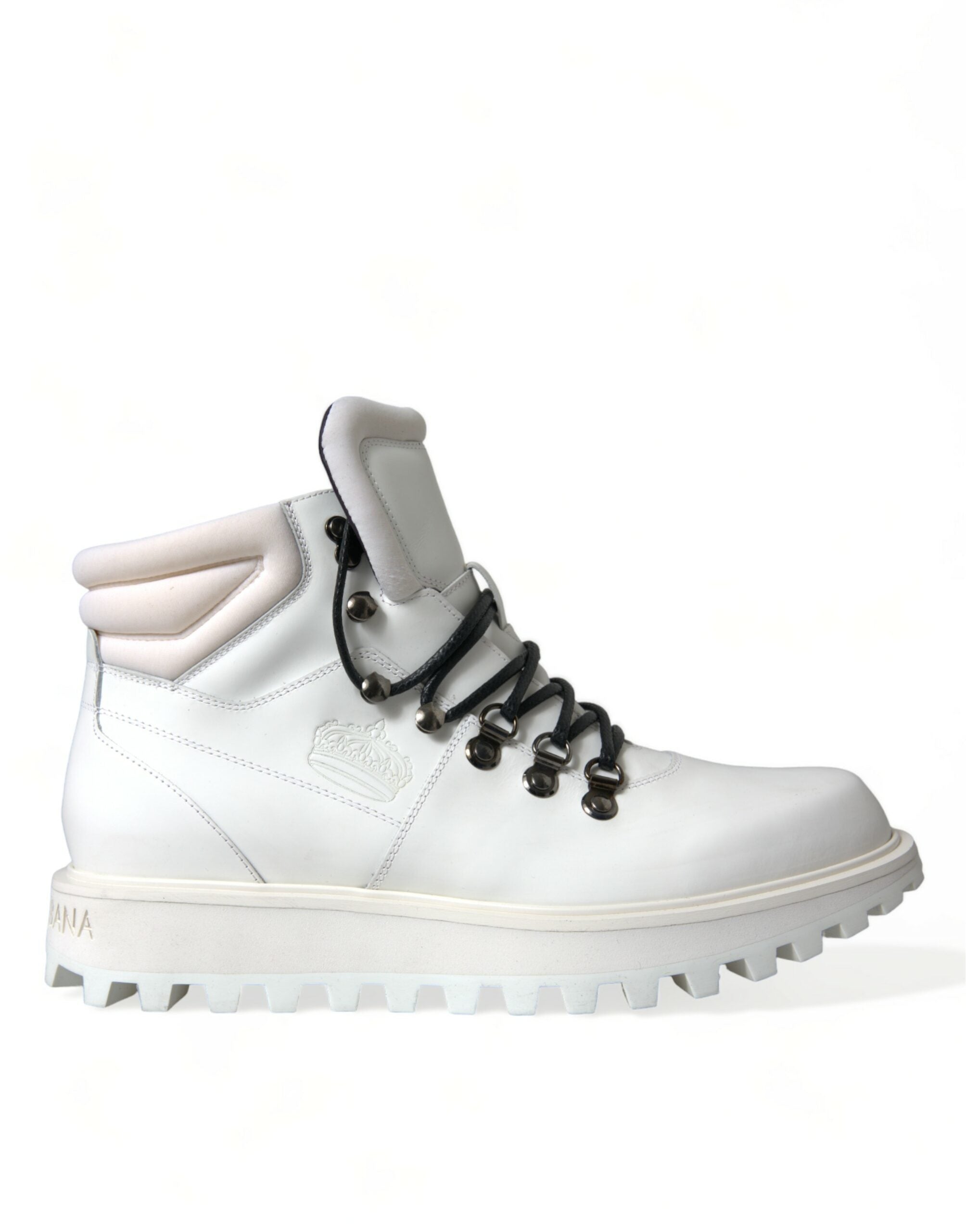 Dolce &amp; Gabbana Elegante weiße Lederstiefeletten