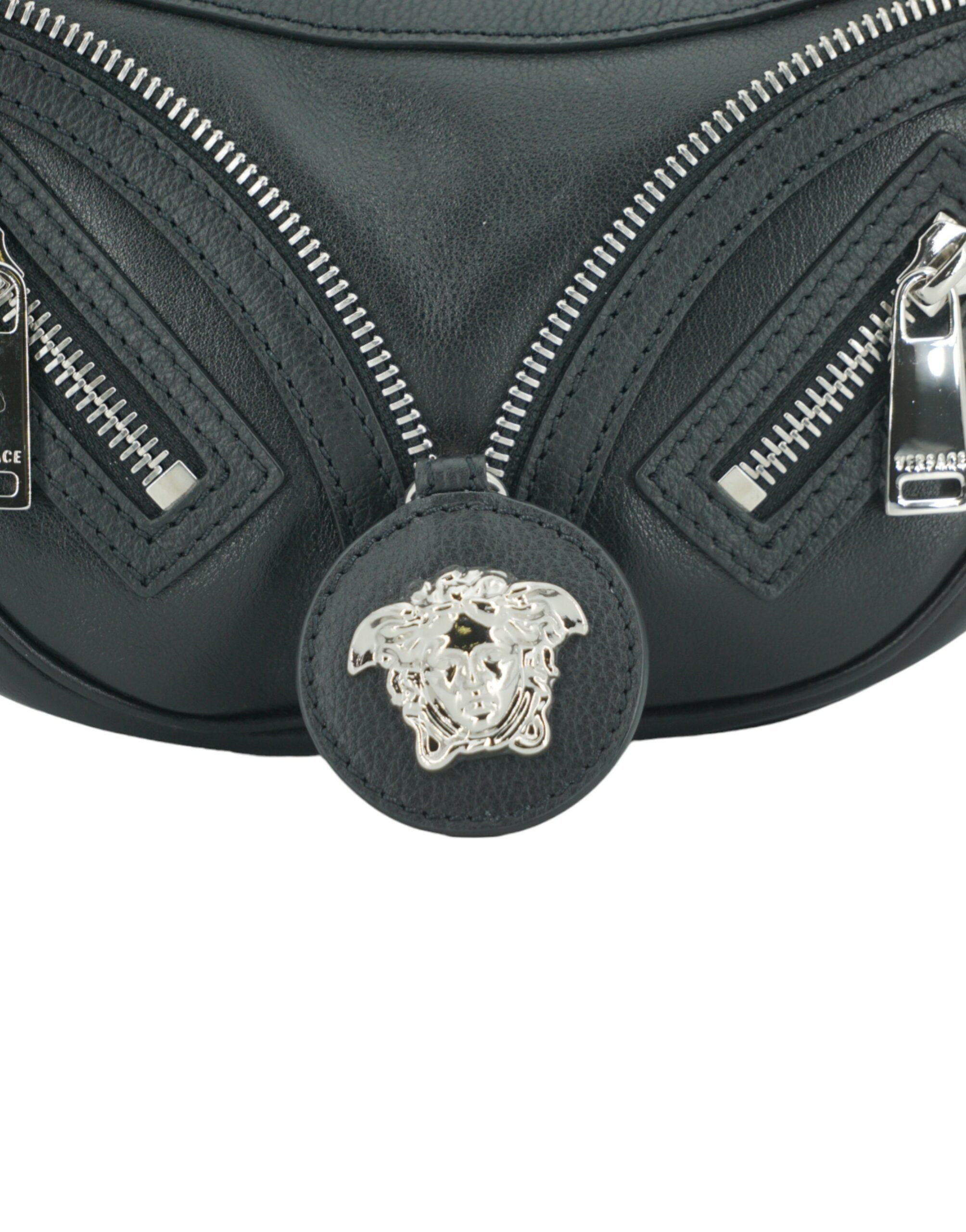 Versace Elegant Mini Hobo Bag Black - Geantă de umăr