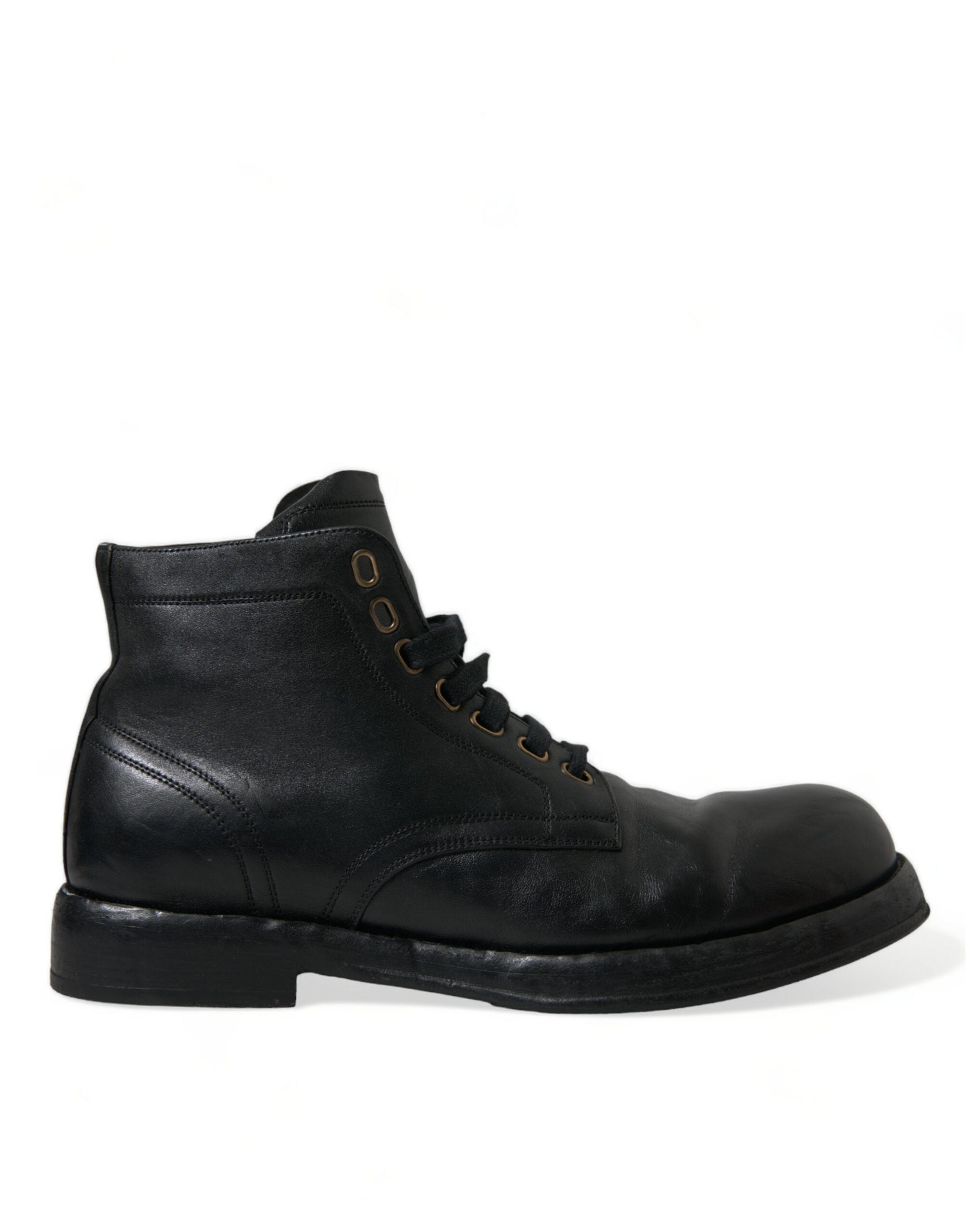 Dolce &amp; Gabbana Elegante Stiefeletten aus schwarzem Pferdeleder