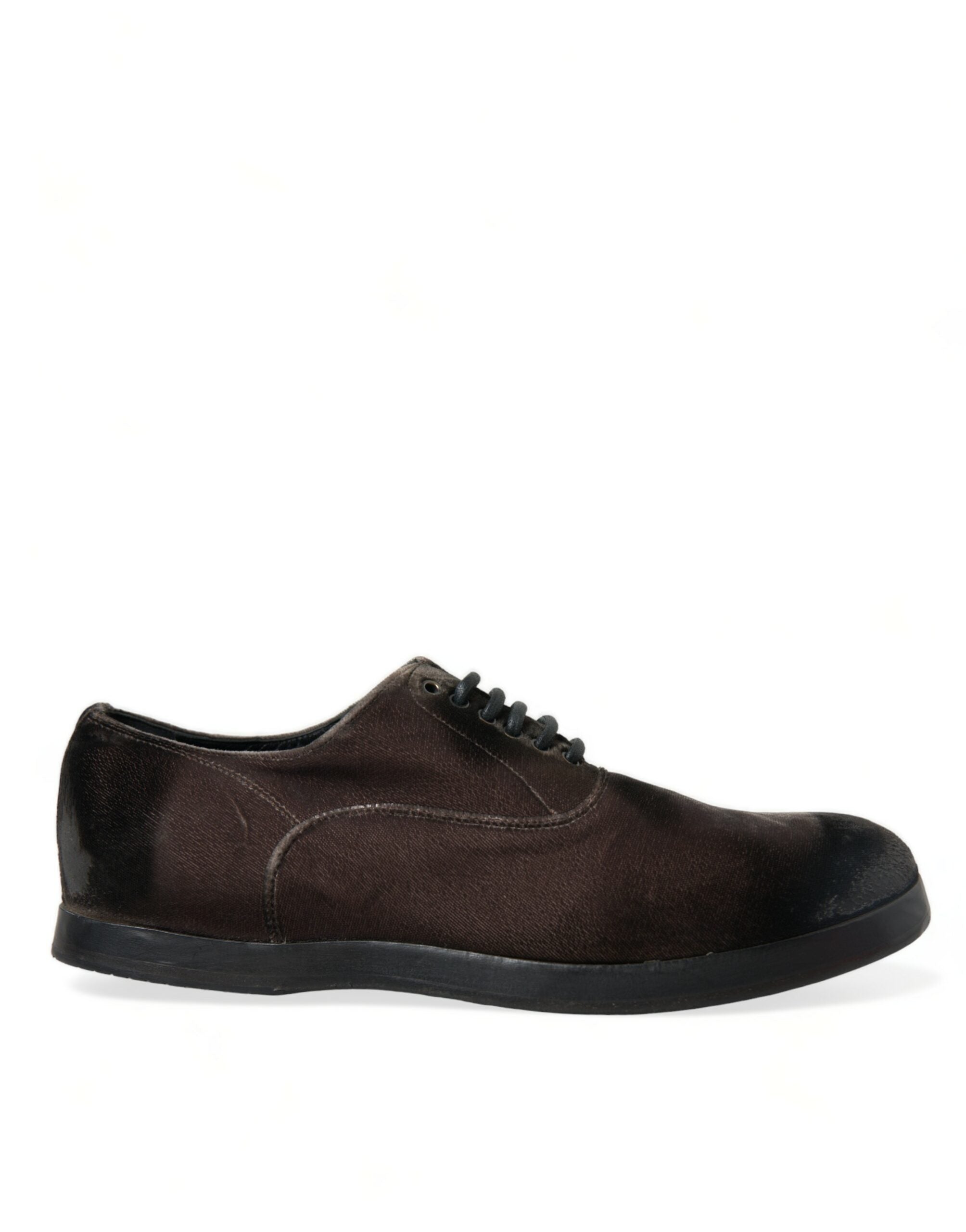 Dolce &amp; Gabbana – Elegante Oxford-Schnürschuhe aus braunem Samt