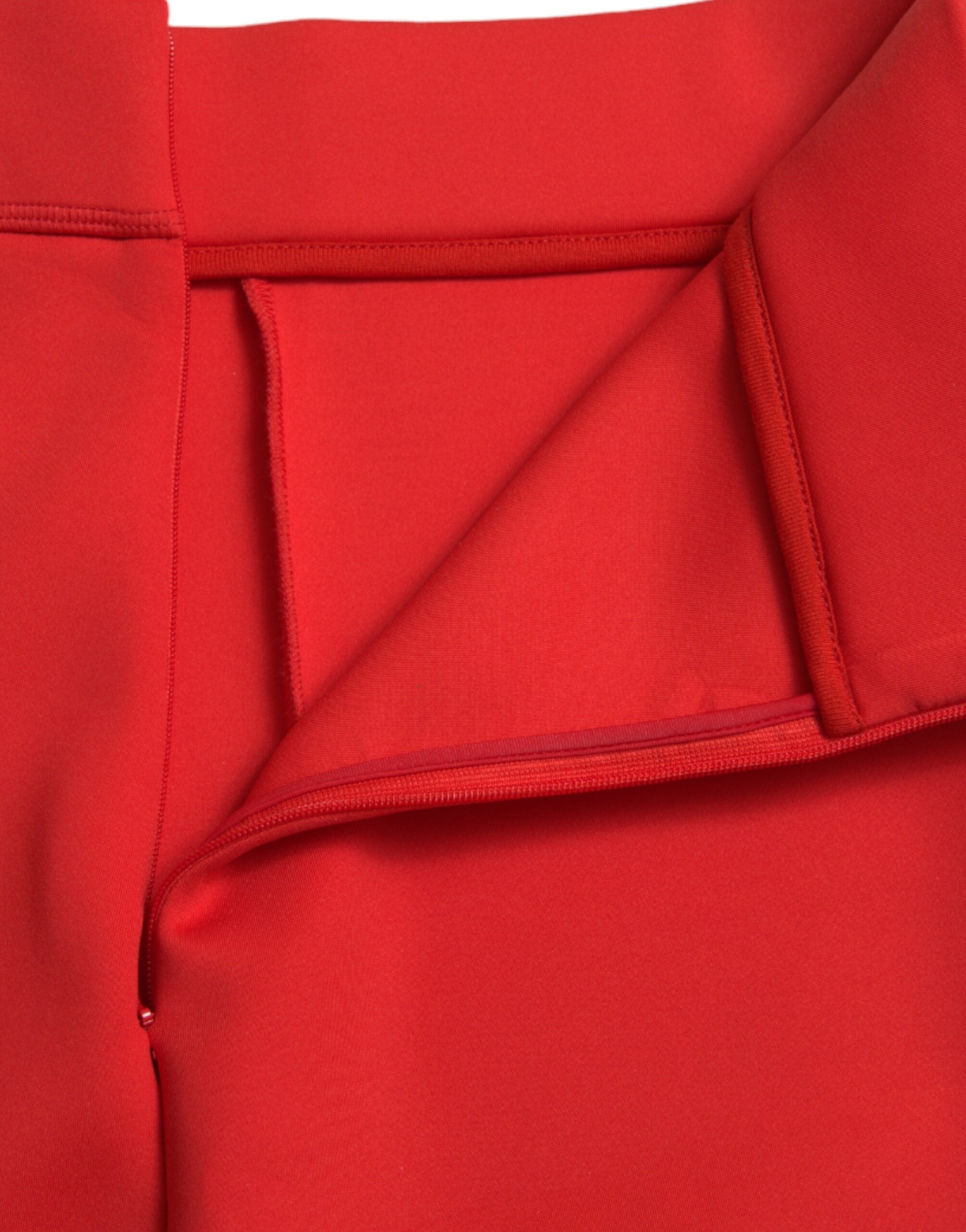 Dolce &amp; Gabbana Elegante rote Leggings mit hoher Taille