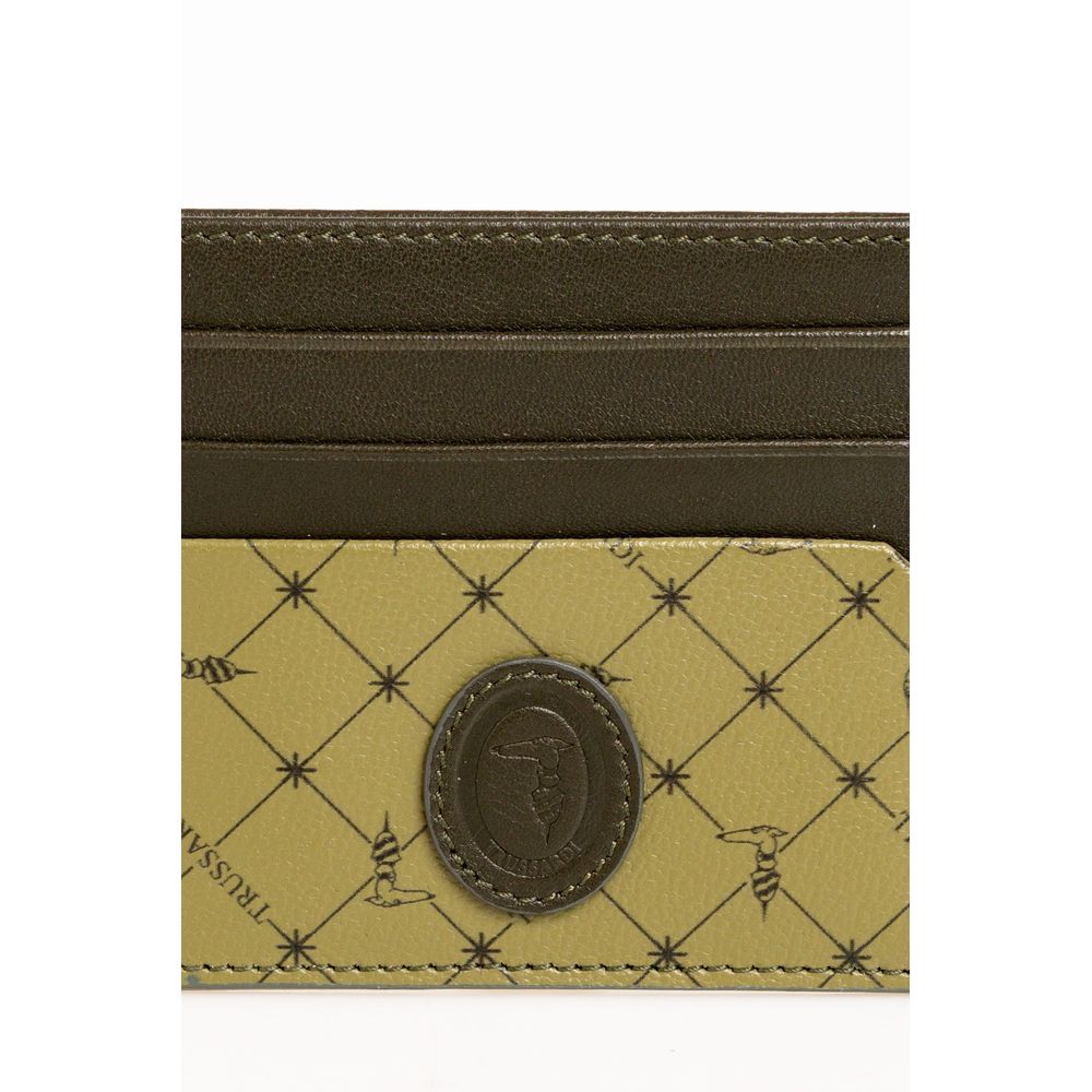 Trussardi Grünes Leder Herren Portemonnaie