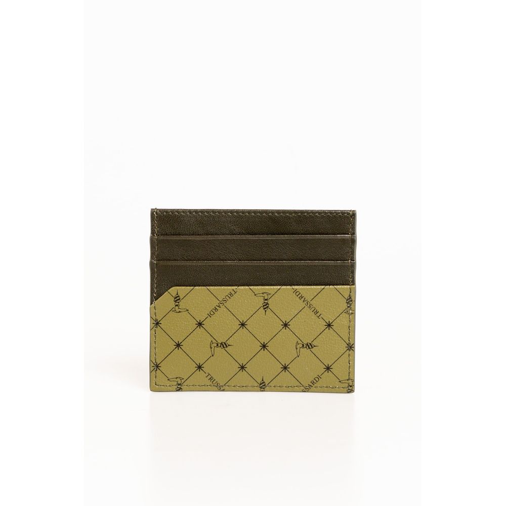 Trussardi Grünes Leder Herren Portemonnaie