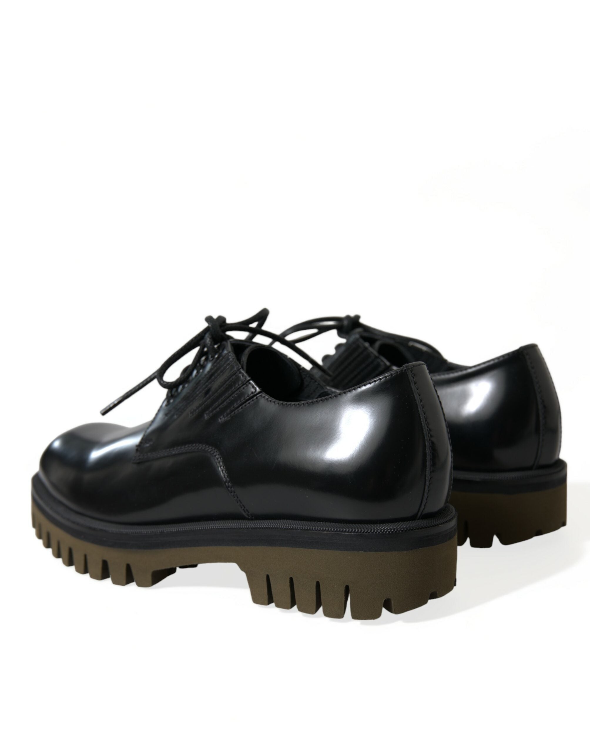 Dolce &amp; Gabbana Elegante Derby-Schuhe aus schwarzem Leder