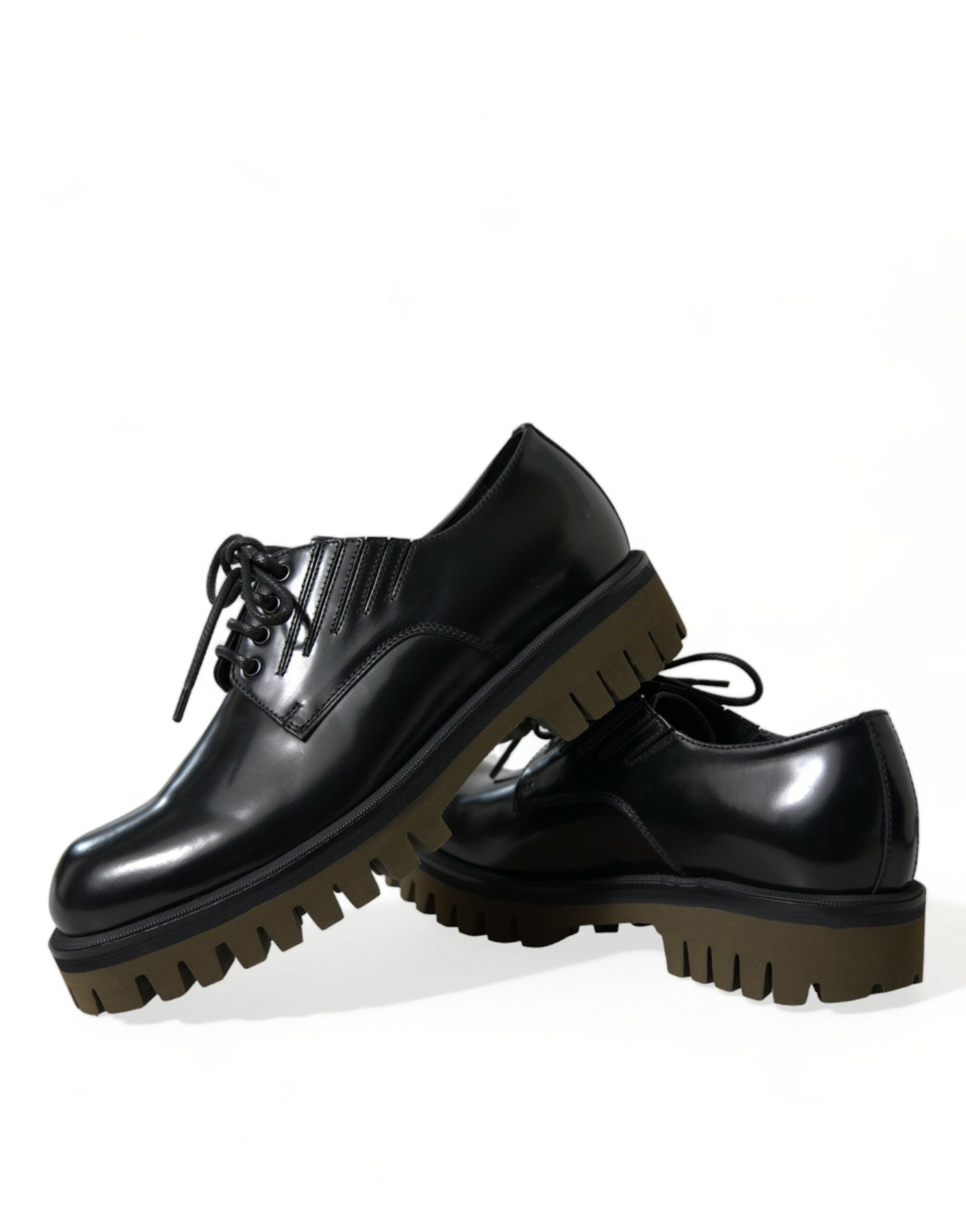 Dolce &amp; Gabbana Elegante Derby-Schuhe aus schwarzem Leder