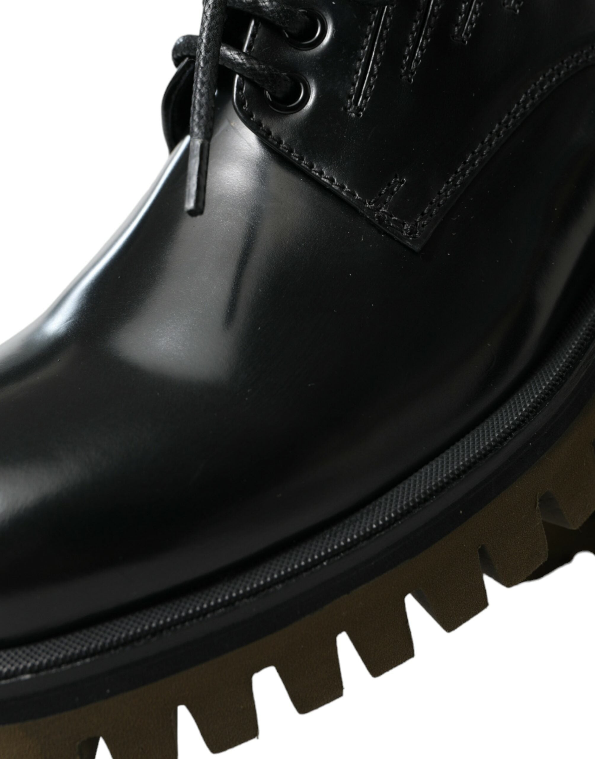 Dolce &amp; Gabbana Elegante Derby-Schuhe aus schwarzem Leder
