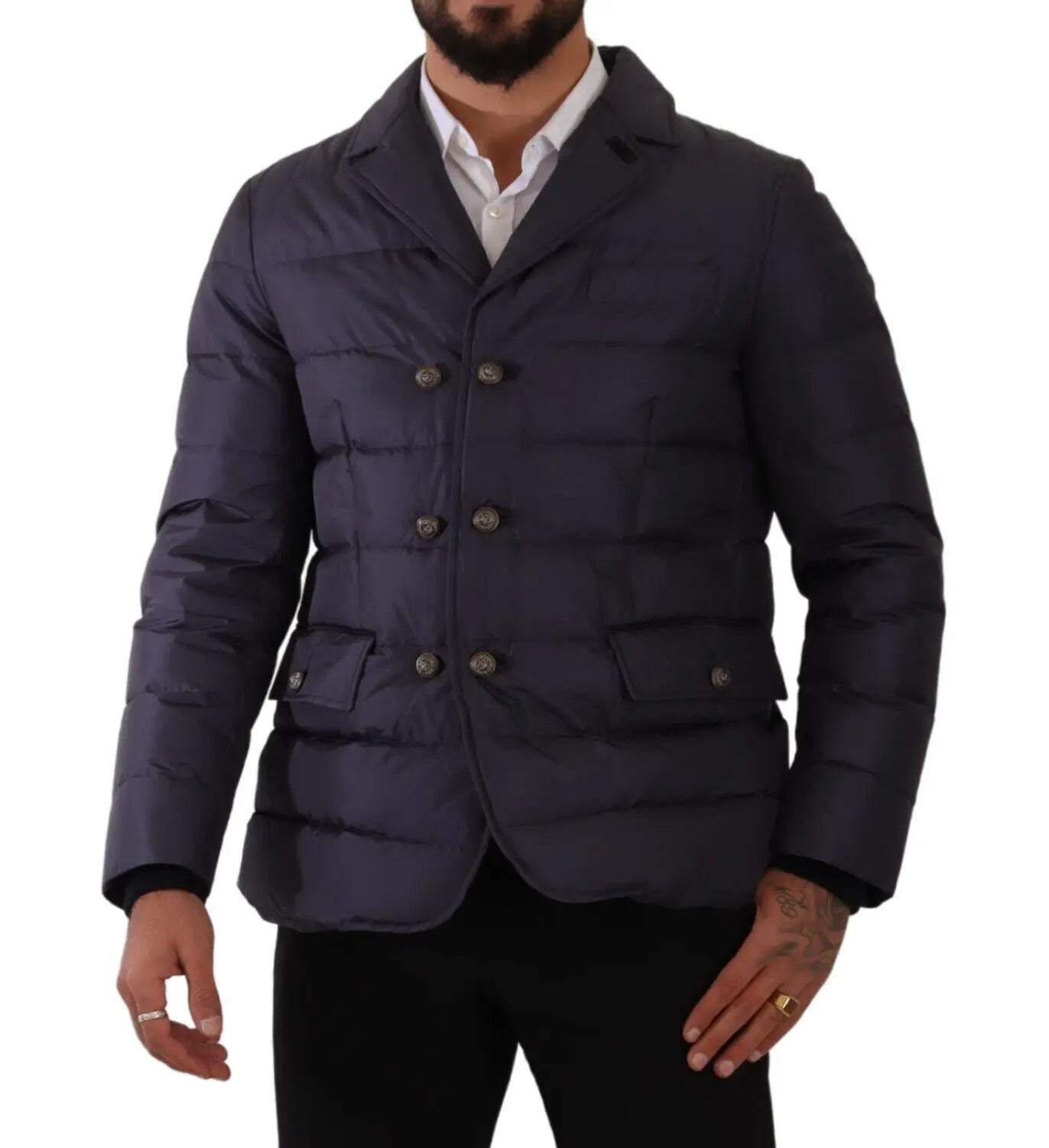 Dolce &amp; Gabbana Elegante dunkelblaue Jacke aus Seidenmischung