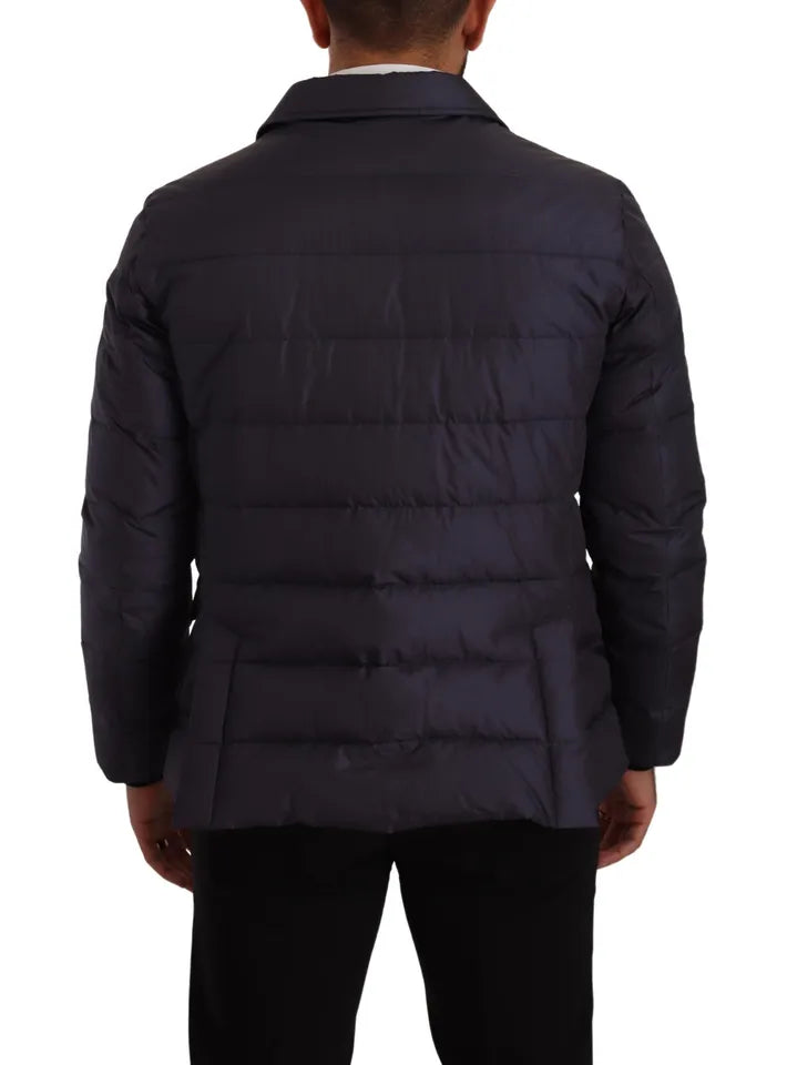 Dolce &amp; Gabbana Elegante dunkelblaue Jacke aus Seidenmischung