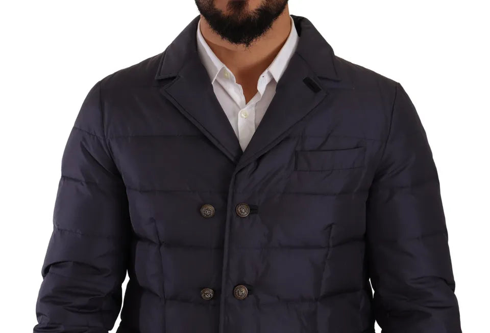 Dolce &amp; Gabbana Elegante dunkelblaue Jacke aus Seidenmischung