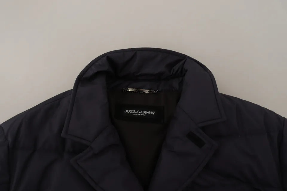 Dolce &amp; Gabbana Elegante dunkelblaue Jacke aus Seidenmischung