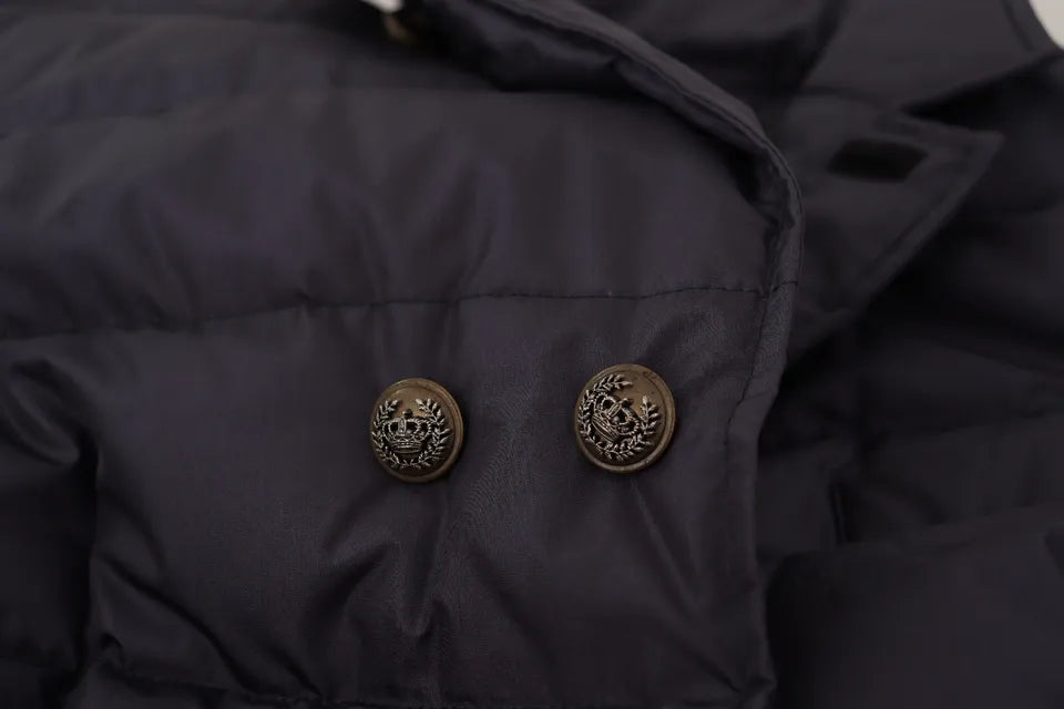 Dolce &amp; Gabbana Elegante dunkelblaue Jacke aus Seidenmischung
