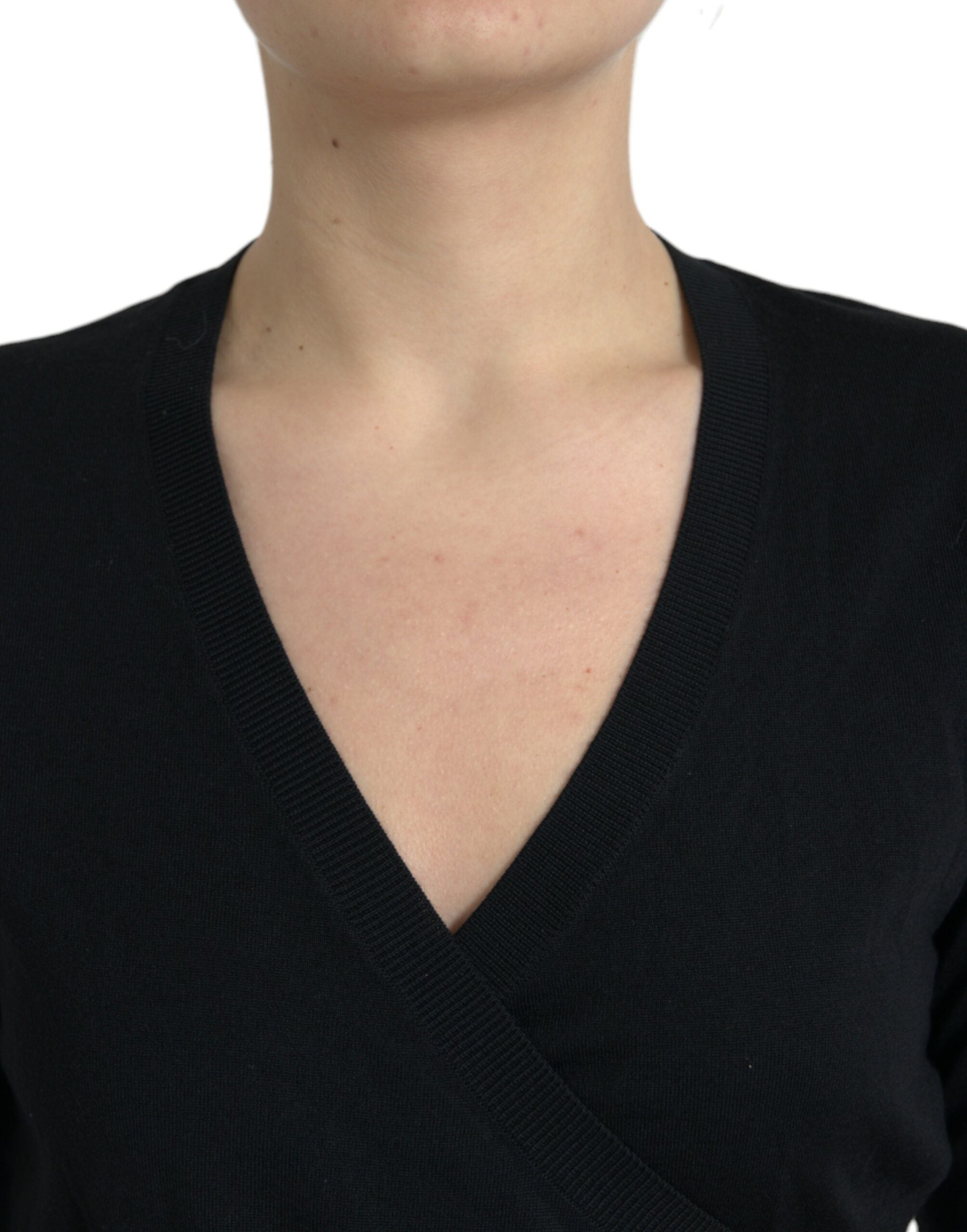 Dolce &amp; Gabbana Eleganter schwarzer Cardigan aus Schurwolle